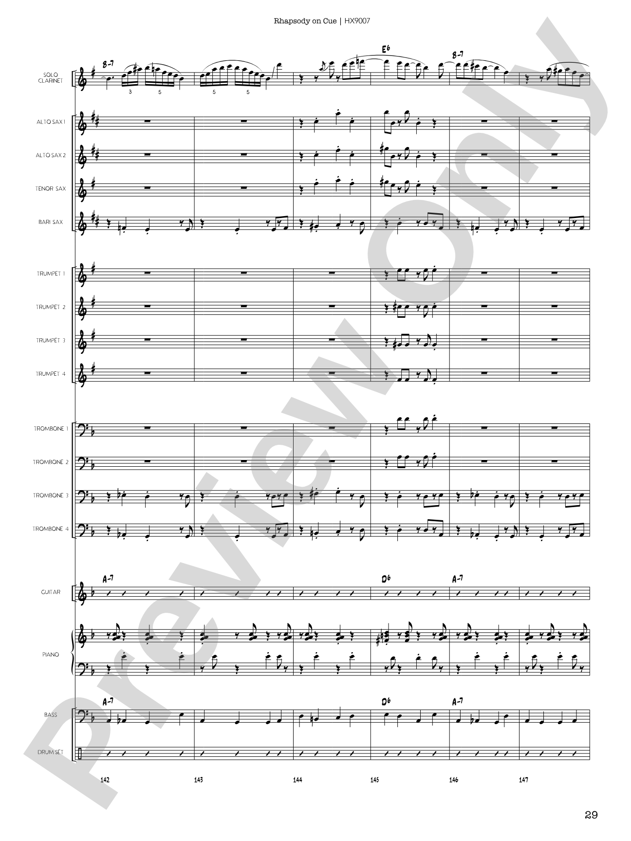 Rhapsody on Cue: Score