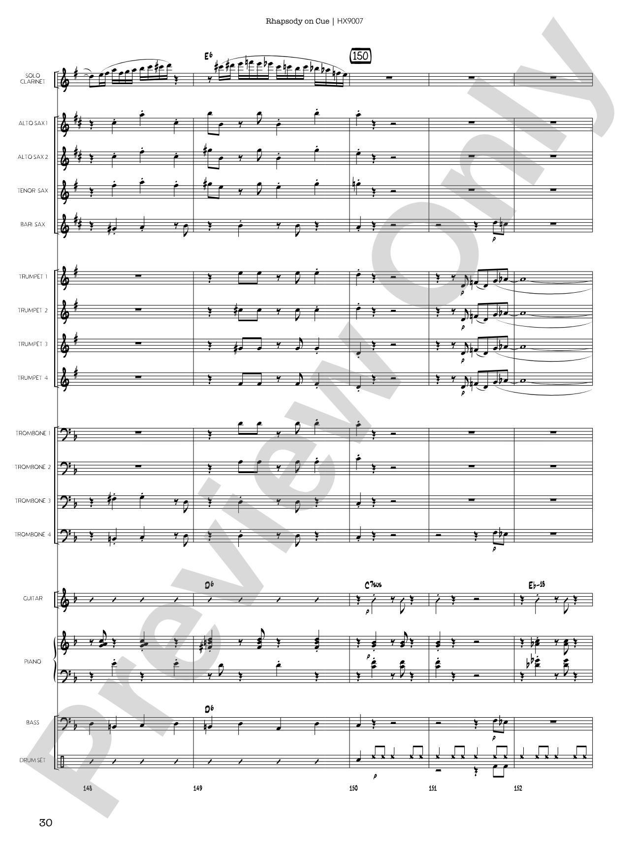 Rhapsody on Cue: Score