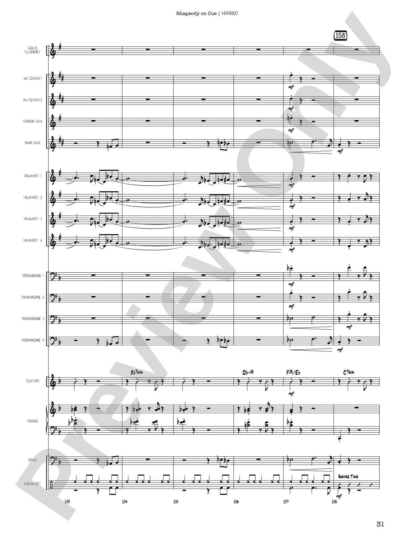Rhapsody on Cue: Score