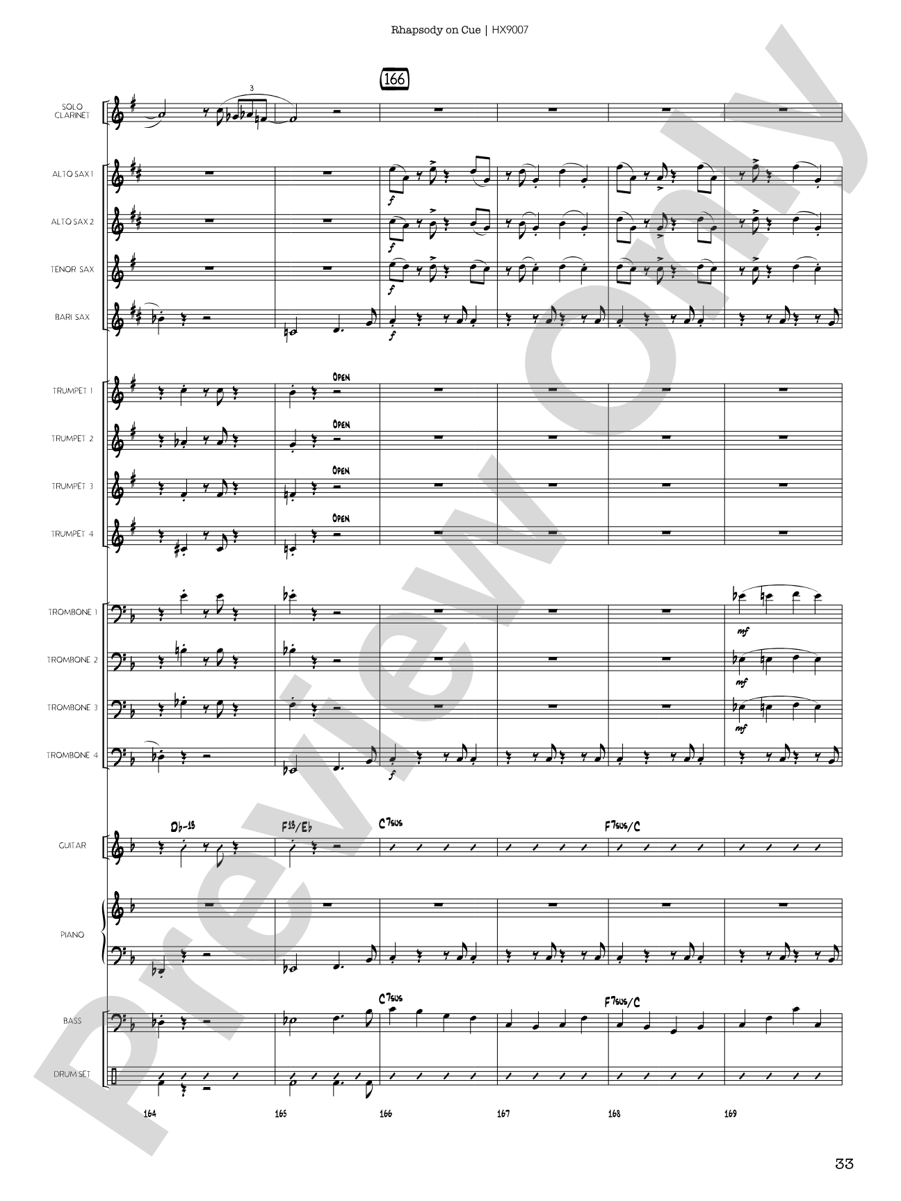 Rhapsody on Cue: Score