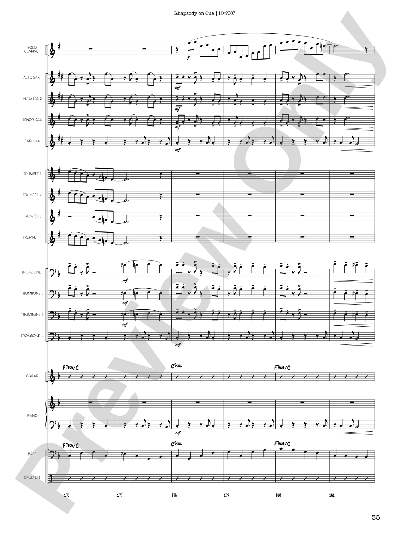 Rhapsody on Cue: Score