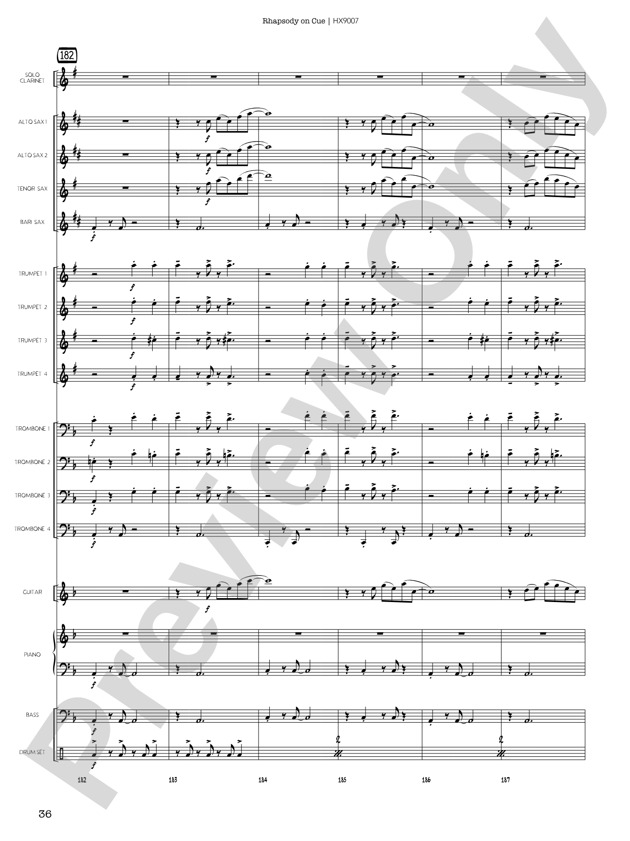 Rhapsody on Cue: Score