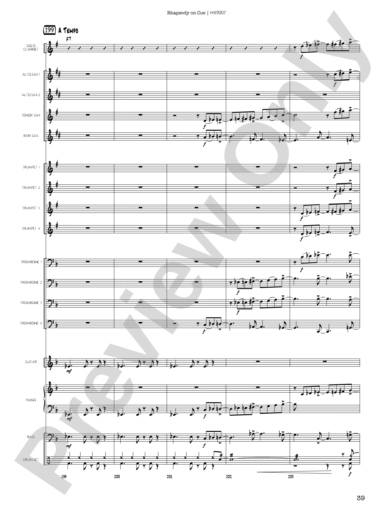 Rhapsody on Cue: Score