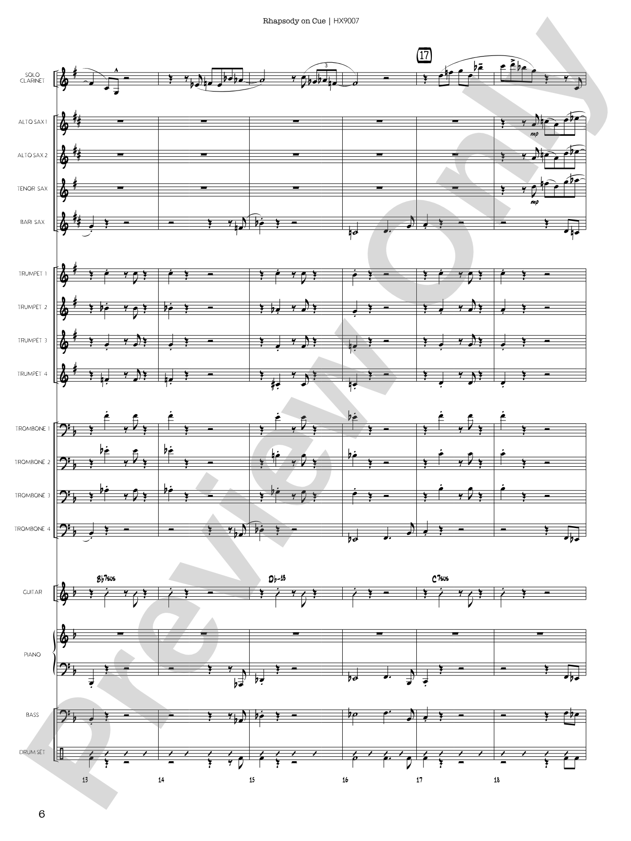 Rhapsody on Cue: Score