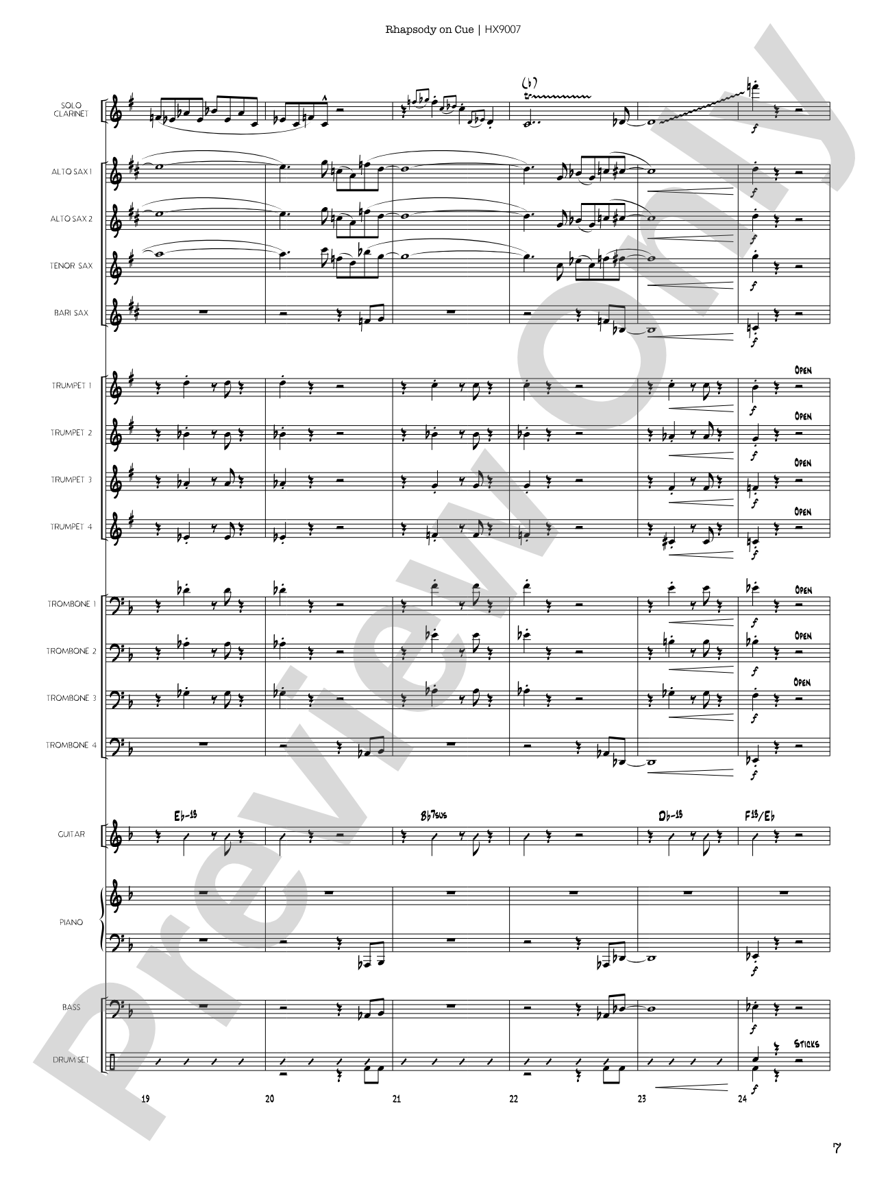 Rhapsody on Cue: Score