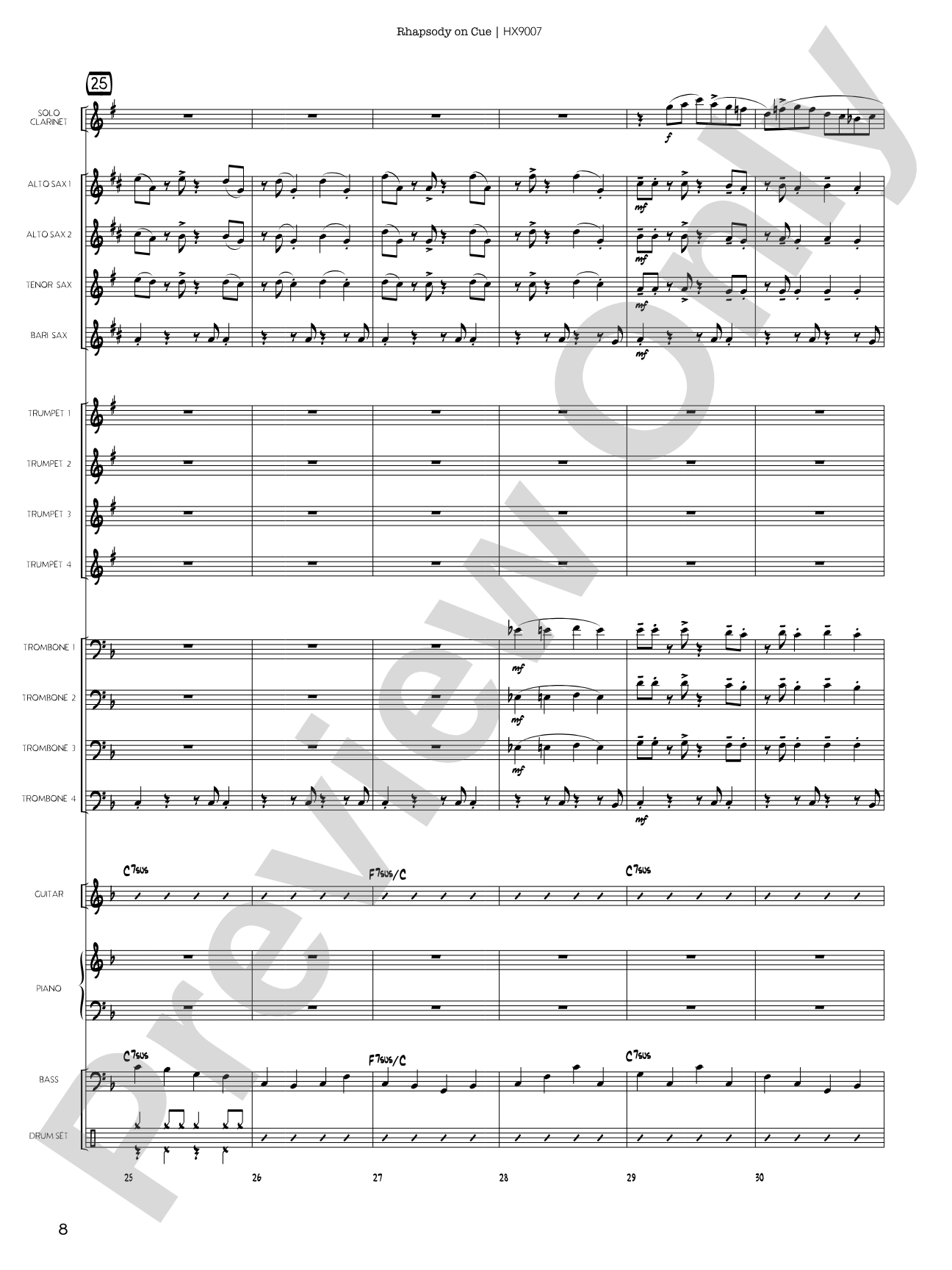 Rhapsody on Cue: Score