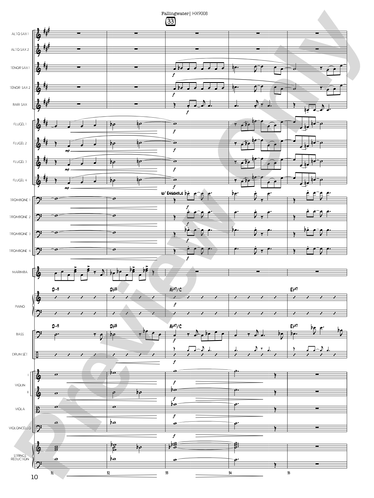 Fallingwater: Jazz Ensemble Conductor Score & Parts