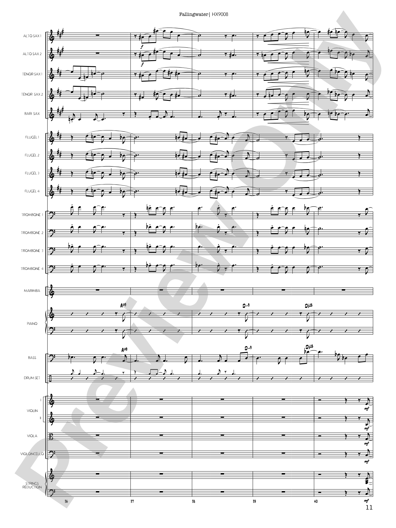 Fallingwater: Jazz Ensemble Conductor Score & Parts
