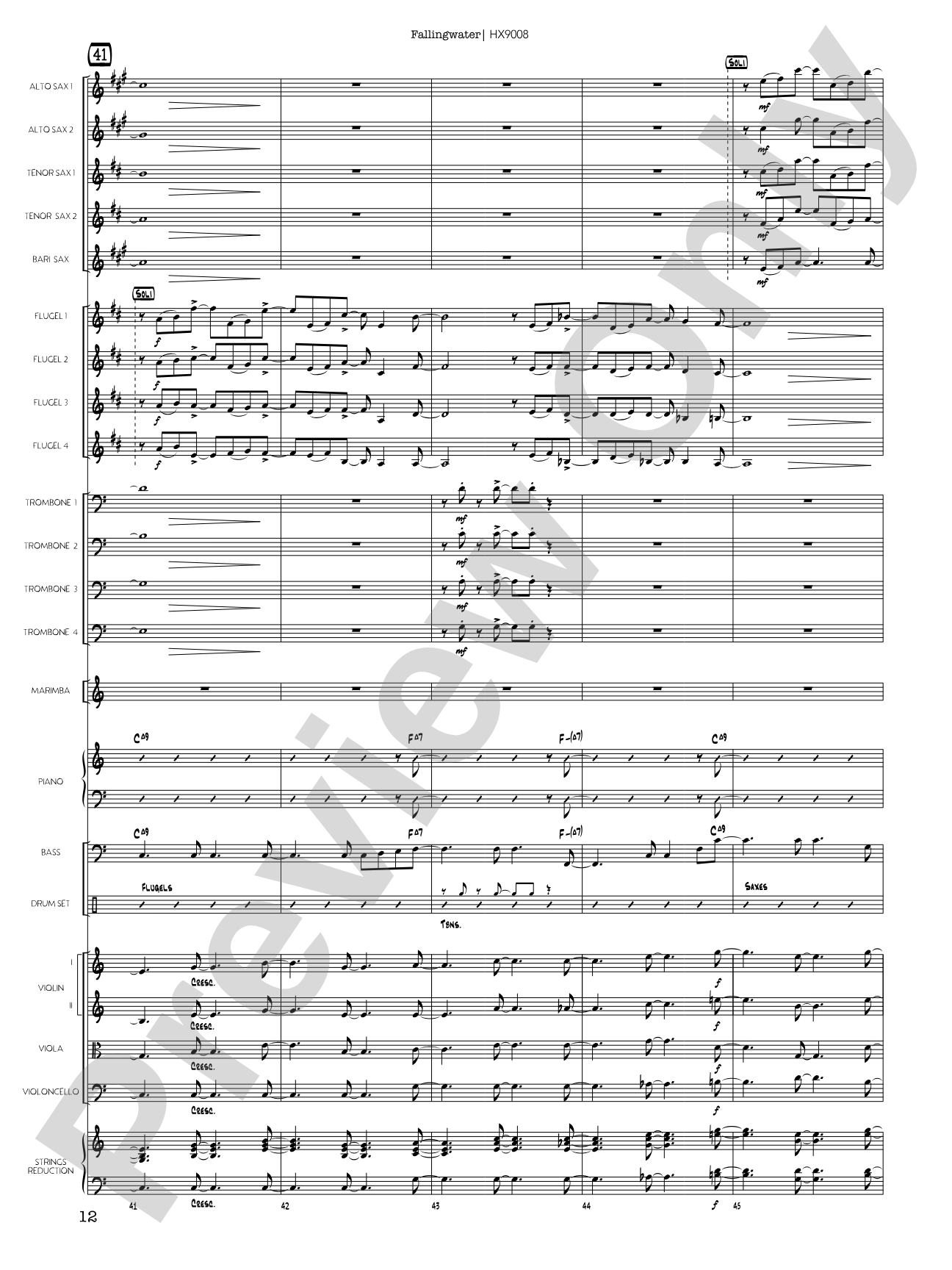 Fallingwater: Jazz Ensemble Conductor Score & Parts