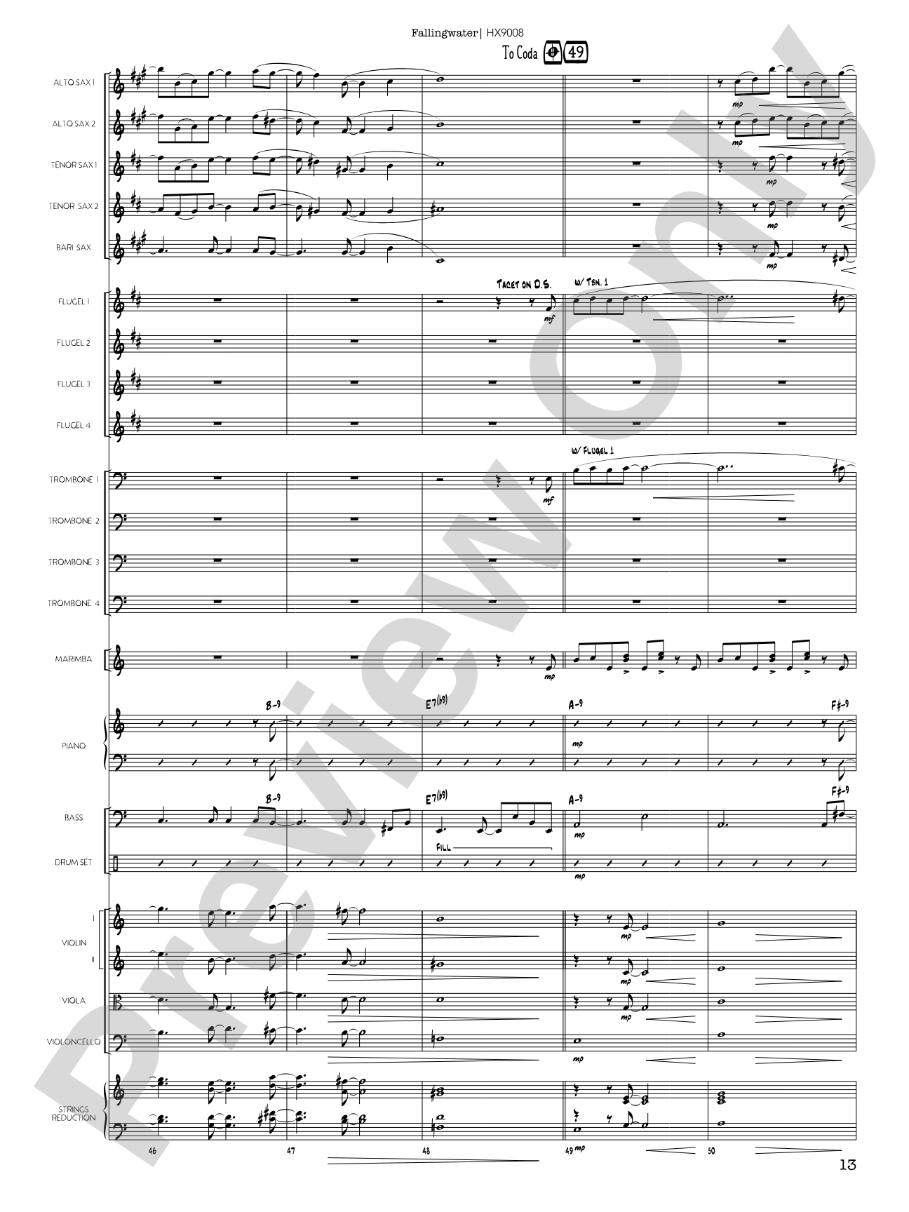 Fallingwater: Jazz Ensemble Conductor Score & Parts