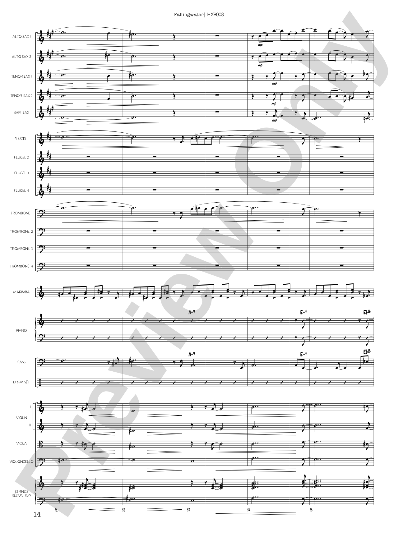 Fallingwater: Jazz Ensemble Conductor Score & Parts