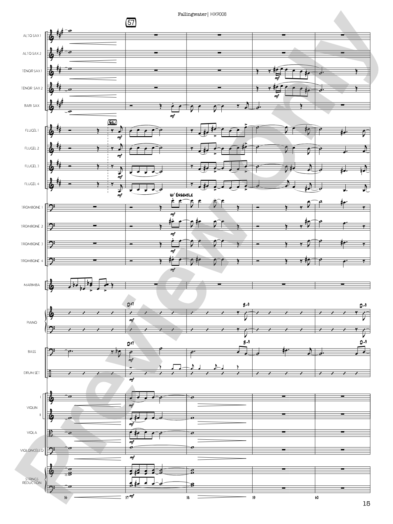 Fallingwater: Jazz Ensemble Conductor Score & Parts