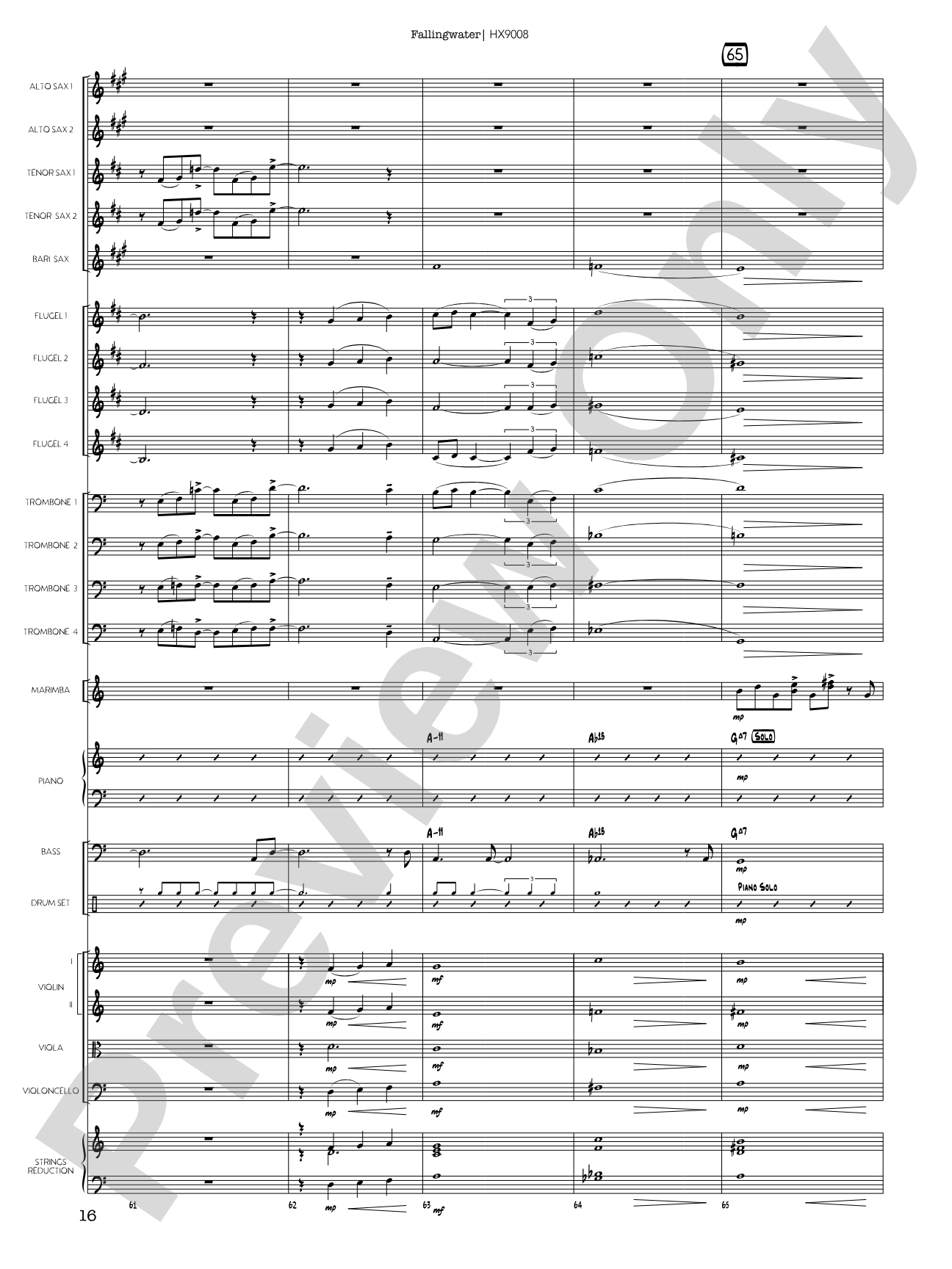 Fallingwater: Jazz Ensemble Conductor Score & Parts