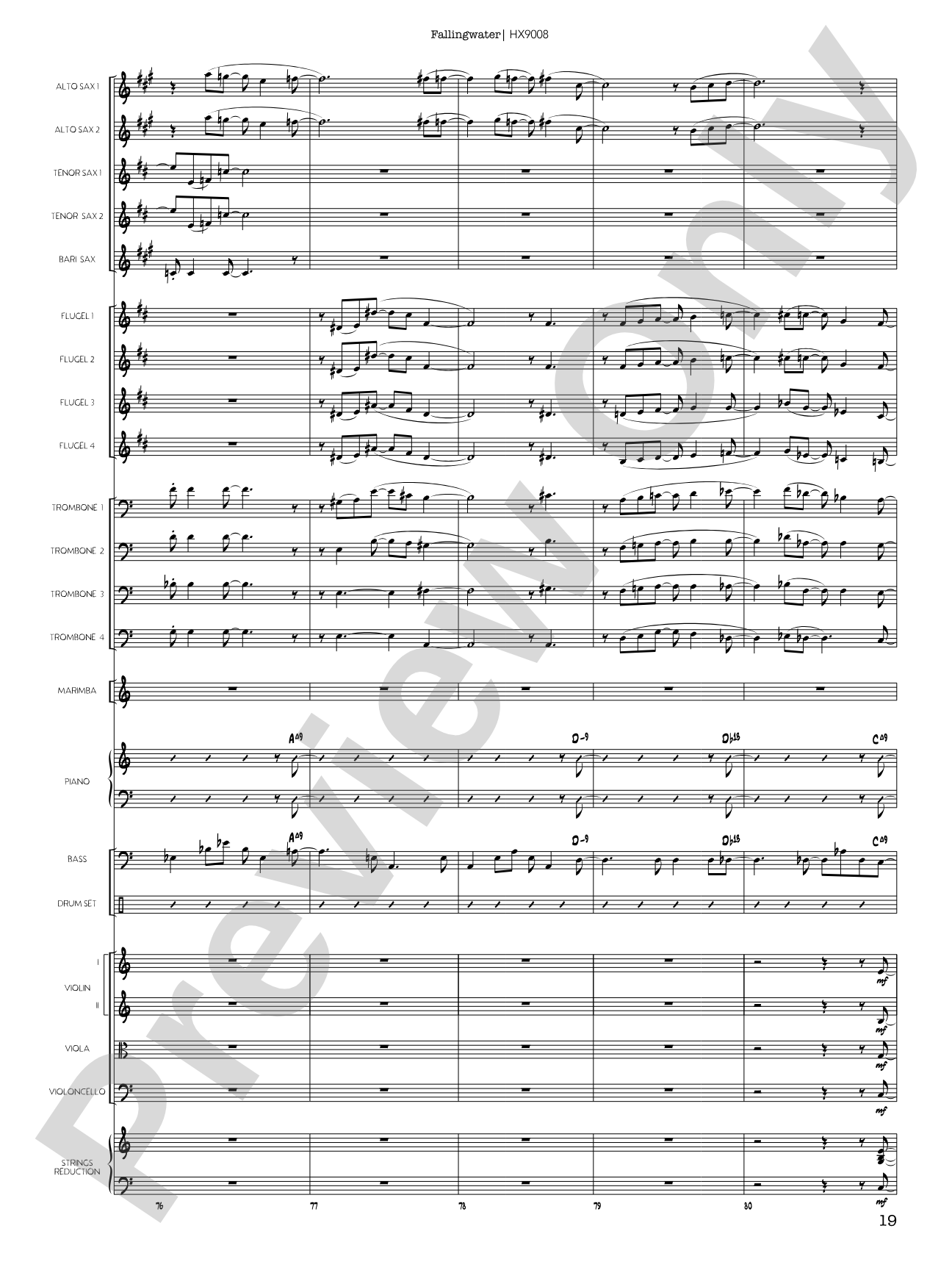 Fallingwater: Jazz Ensemble Conductor Score & Parts