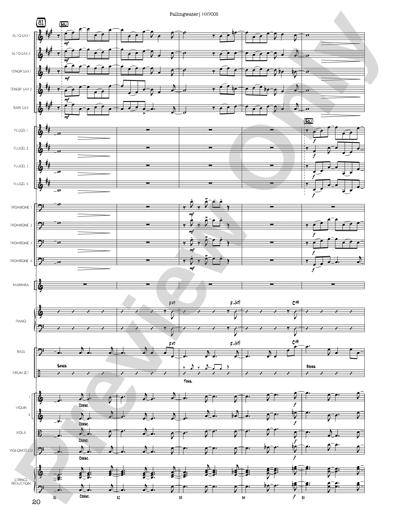 Fallingwater: Jazz Ensemble Conductor Score & Parts