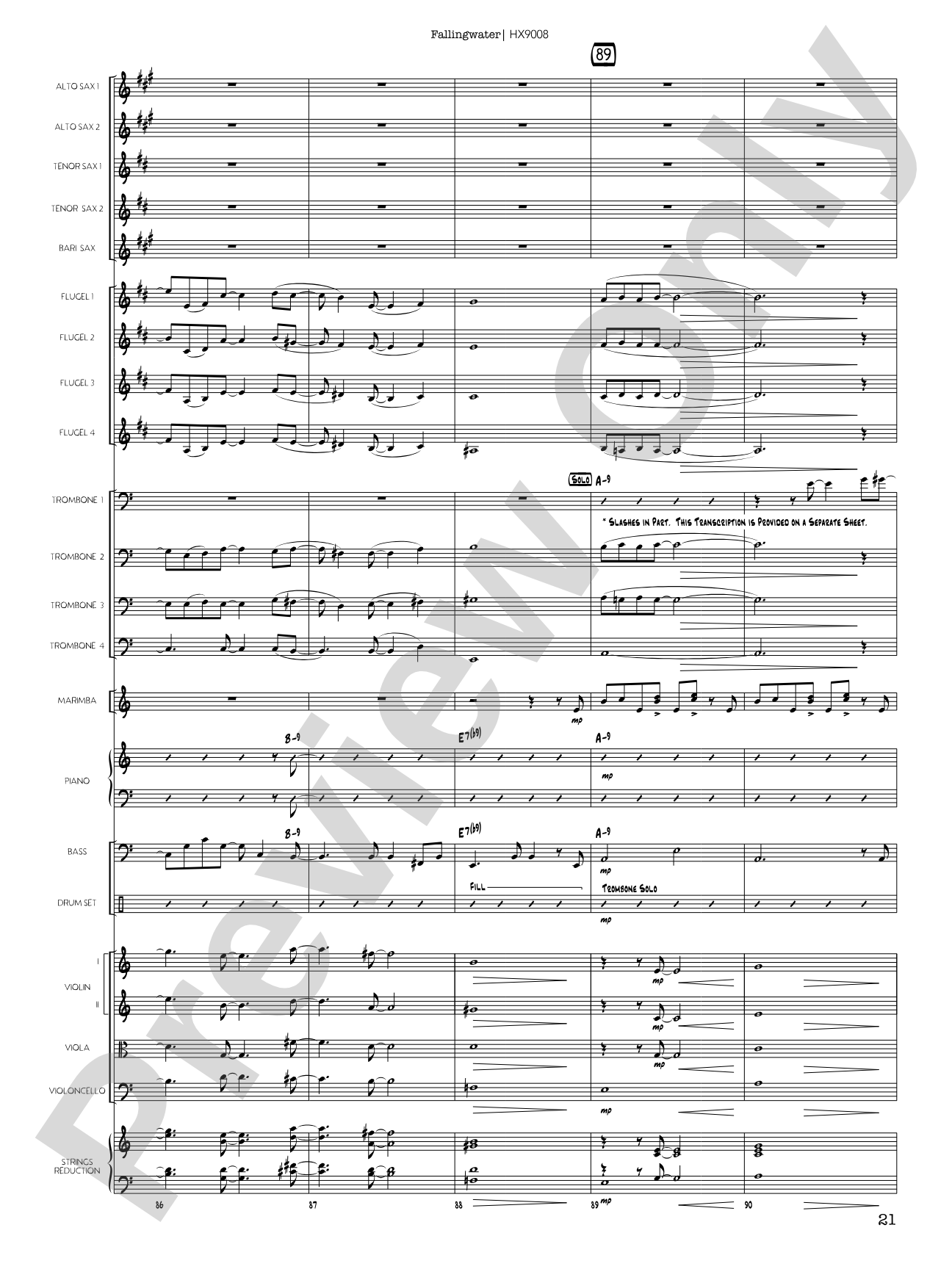 Fallingwater: Jazz Ensemble Conductor Score & Parts
