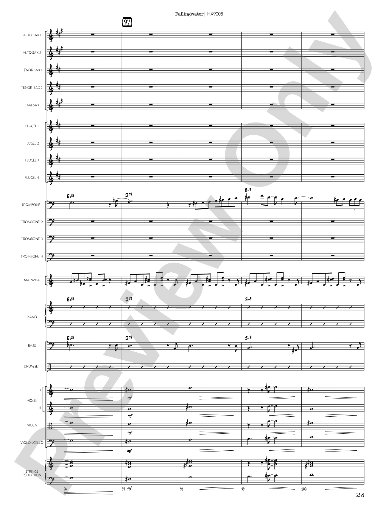 Fallingwater: Jazz Ensemble Conductor Score & Parts