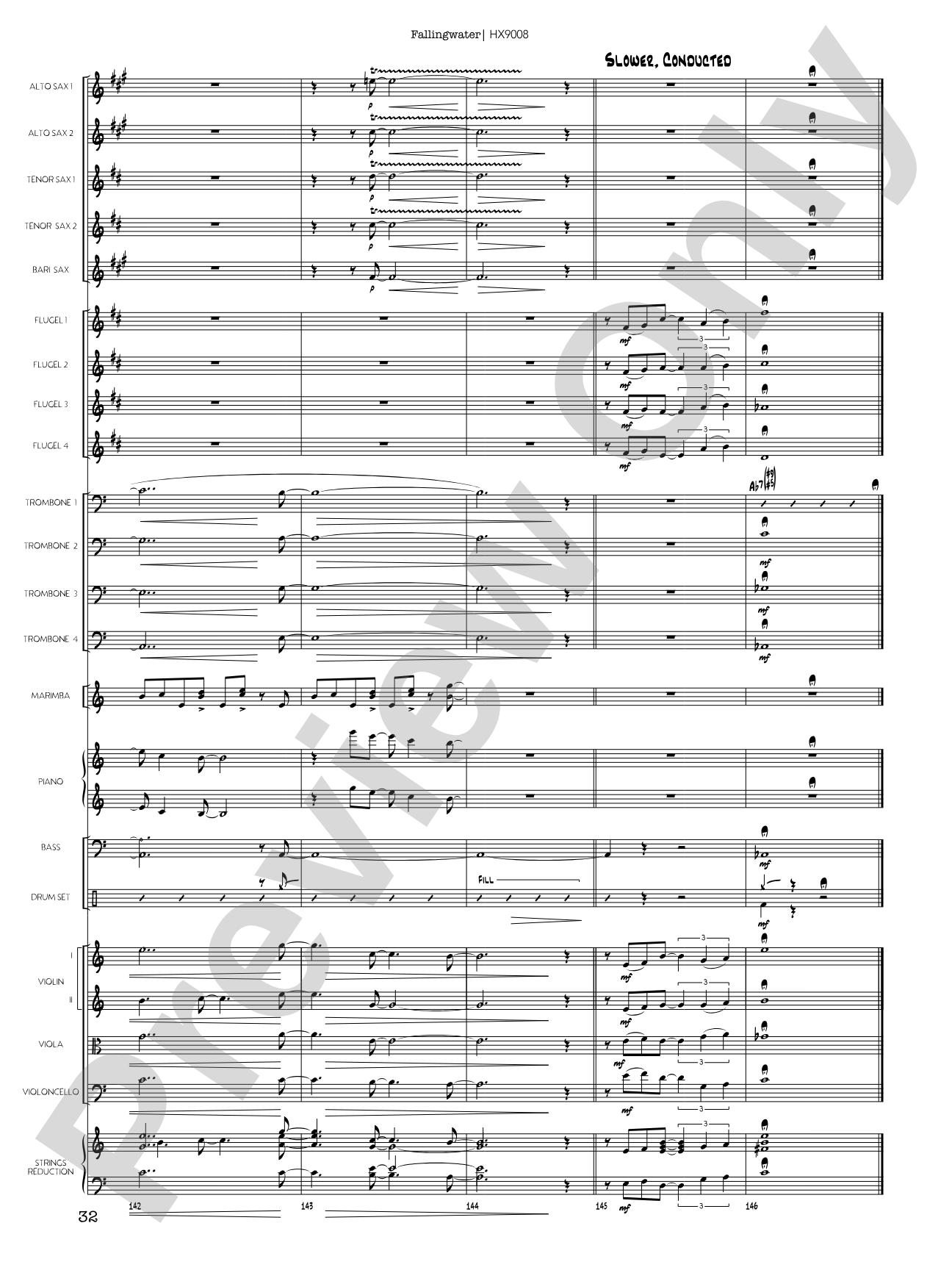 Fallingwater: Jazz Ensemble Conductor Score & Parts