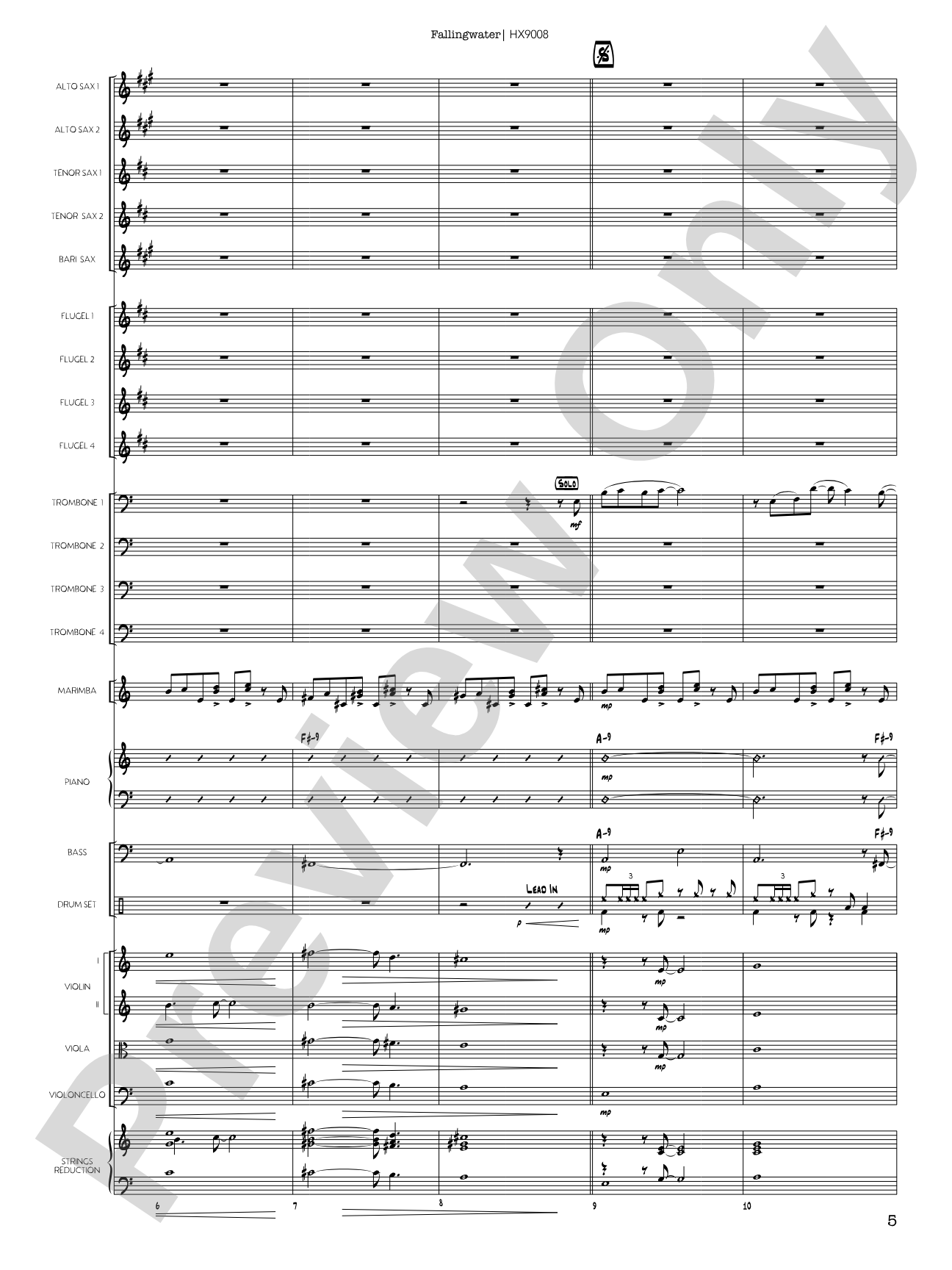 Fallingwater: Jazz Ensemble Conductor Score & Parts