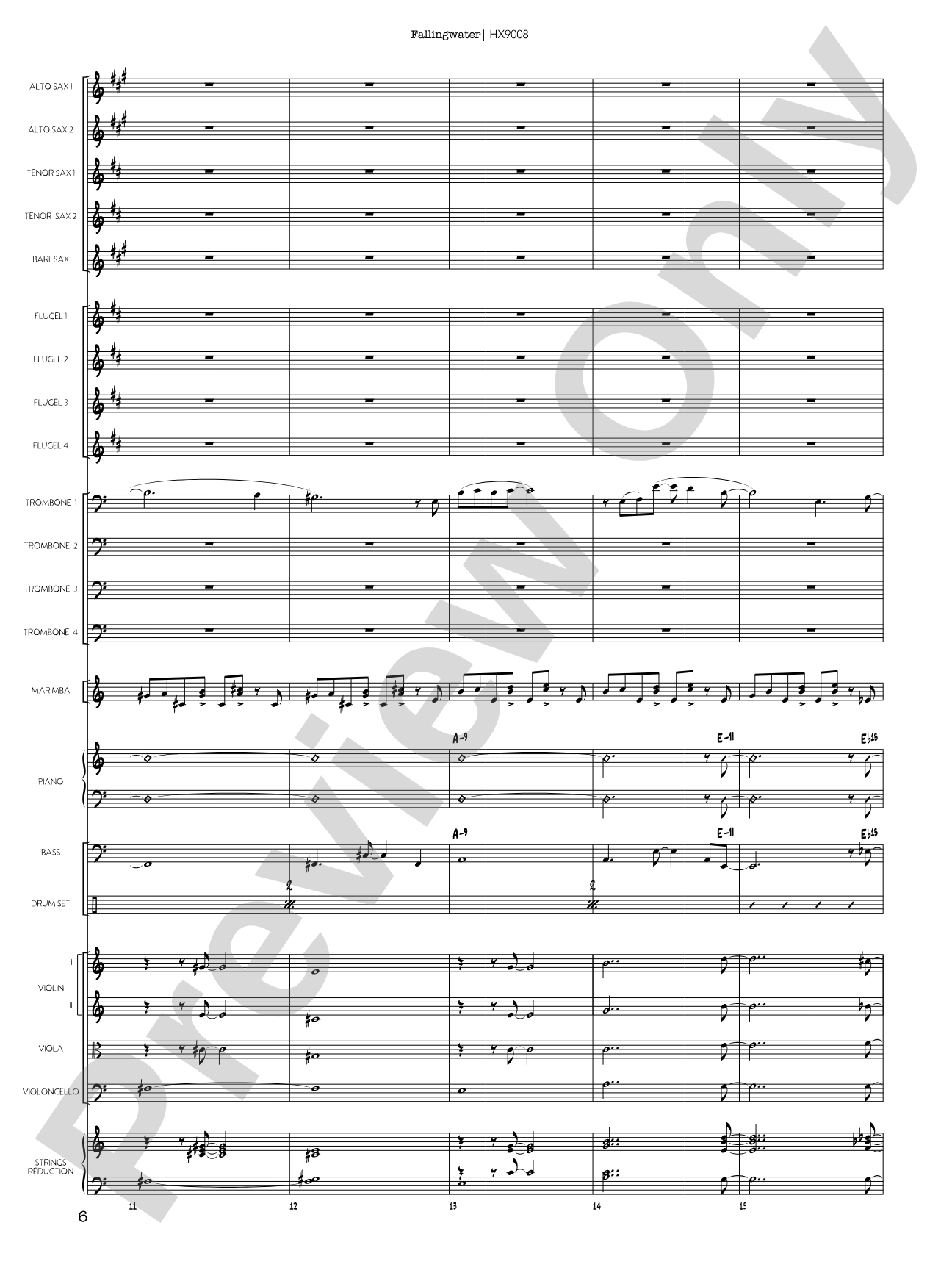 Fallingwater: Jazz Ensemble Conductor Score & Parts