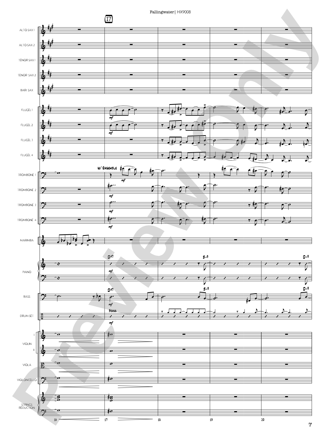 Fallingwater: Jazz Ensemble Conductor Score & Parts