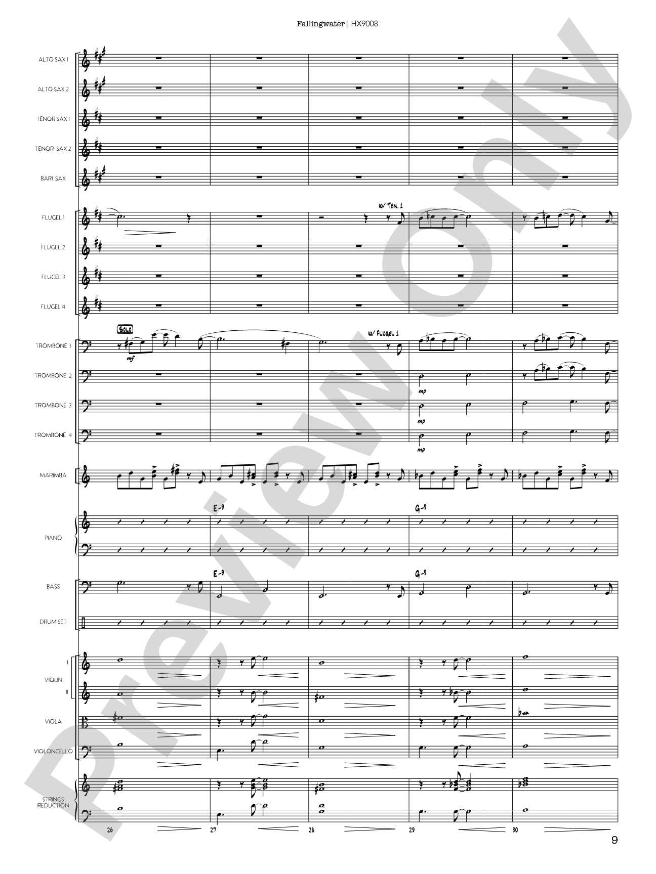 Fallingwater: Jazz Ensemble Conductor Score & Parts