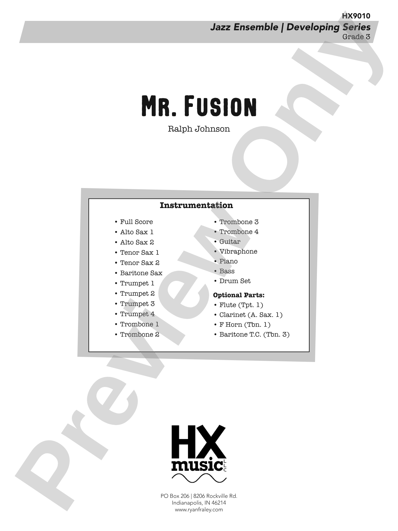 Mr. Fusion: Jazz Ensemble Conductor Score & Parts