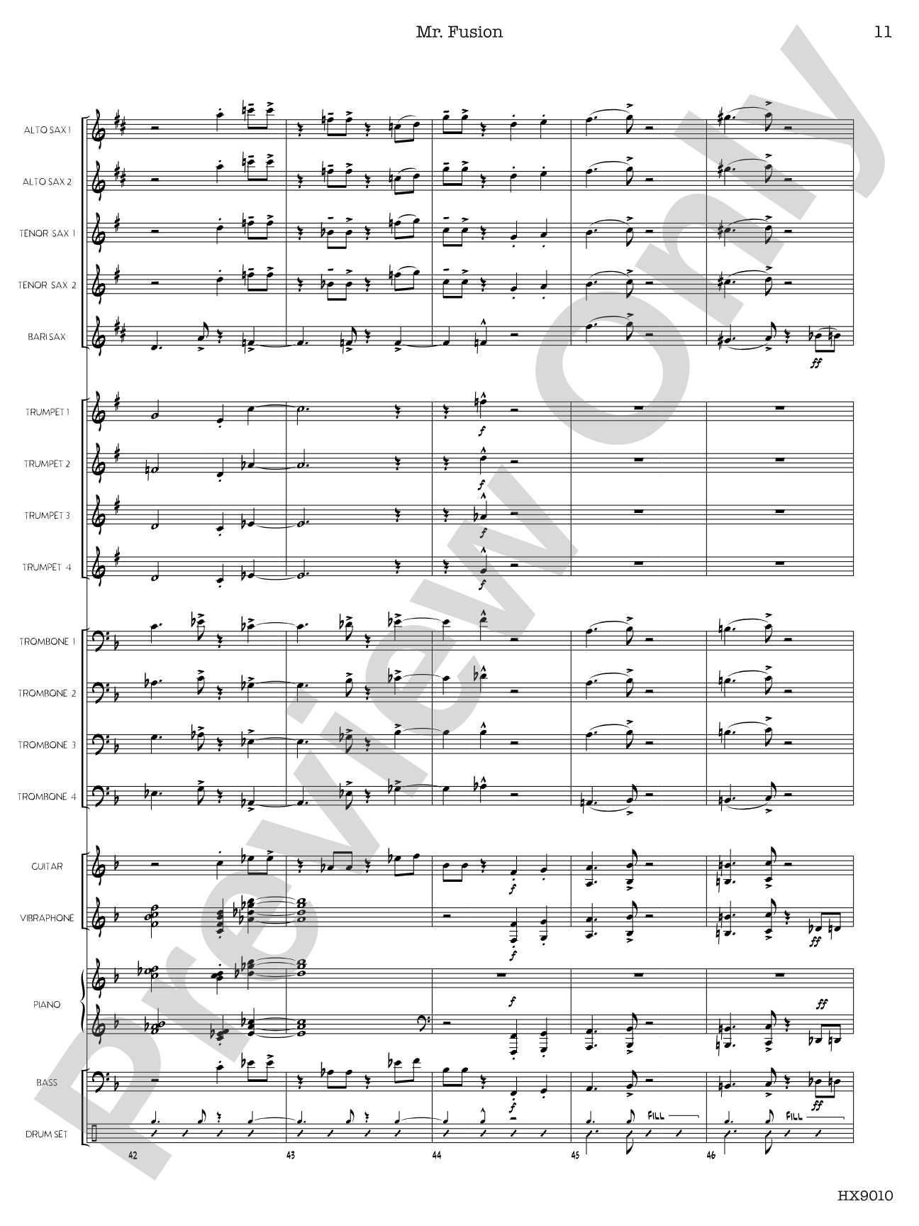 Mr. Fusion: Jazz Ensemble Conductor Score & Parts
