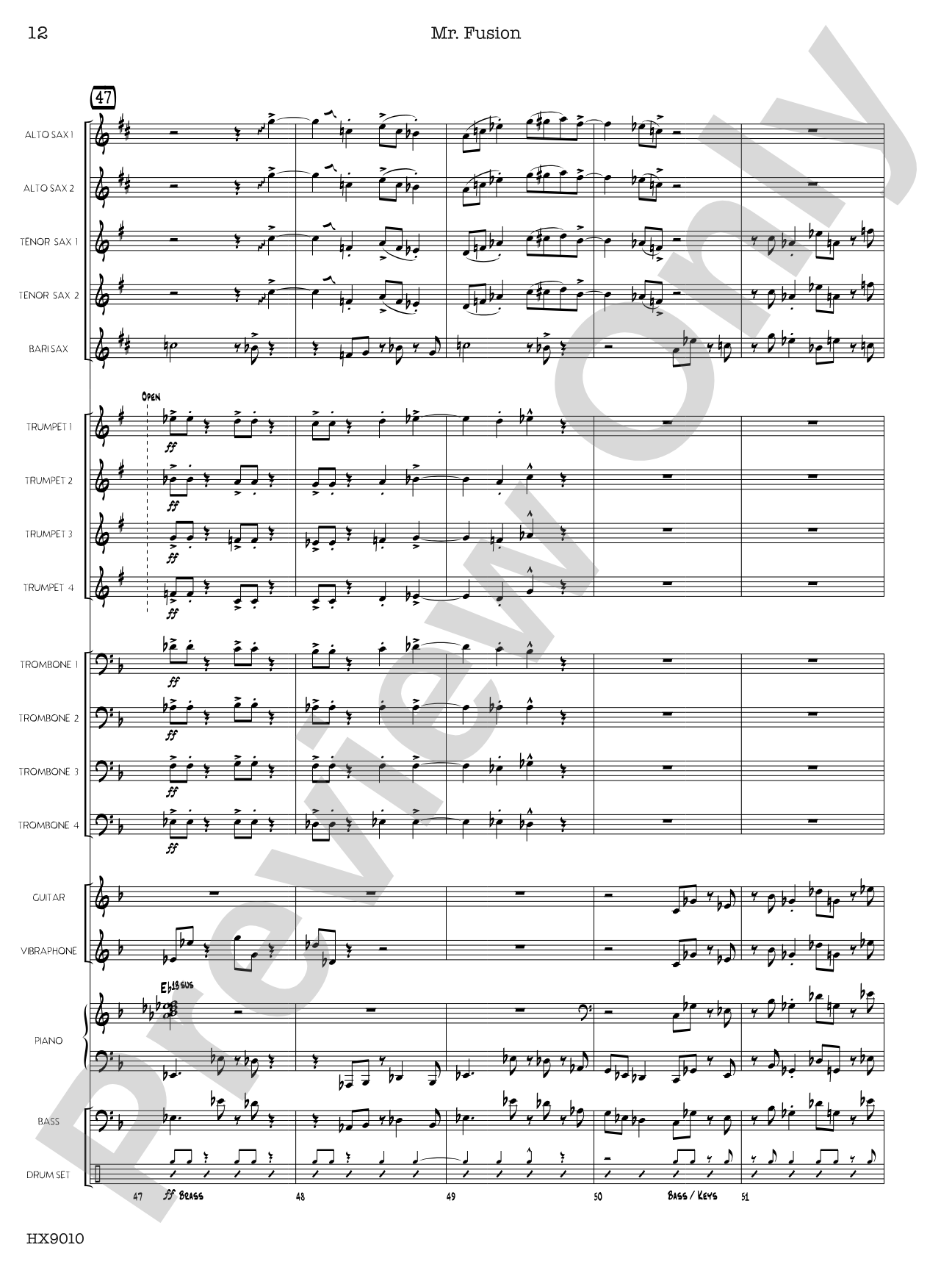 Mr. Fusion: Jazz Ensemble Conductor Score & Parts