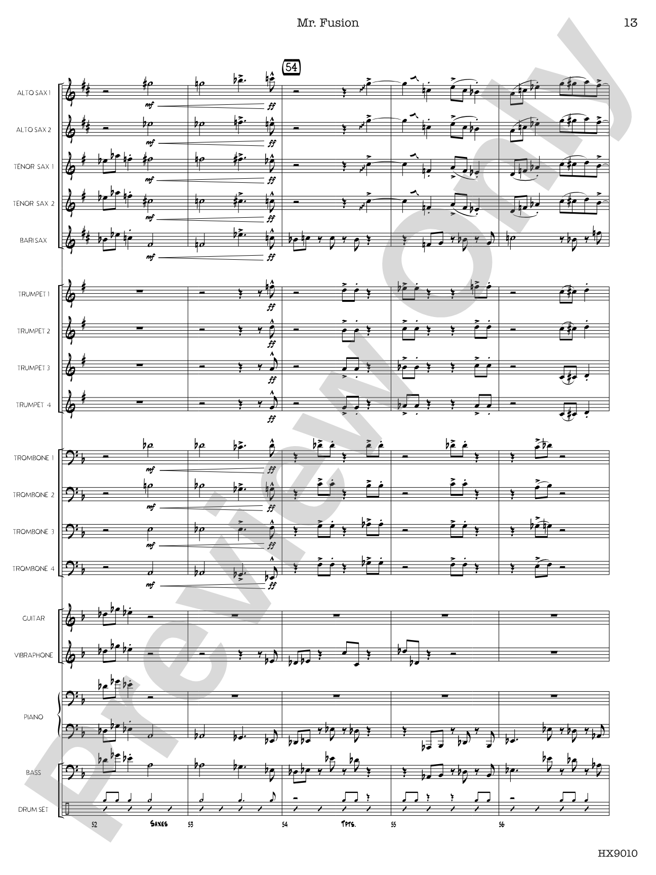 Mr. Fusion: Jazz Ensemble Conductor Score & Parts