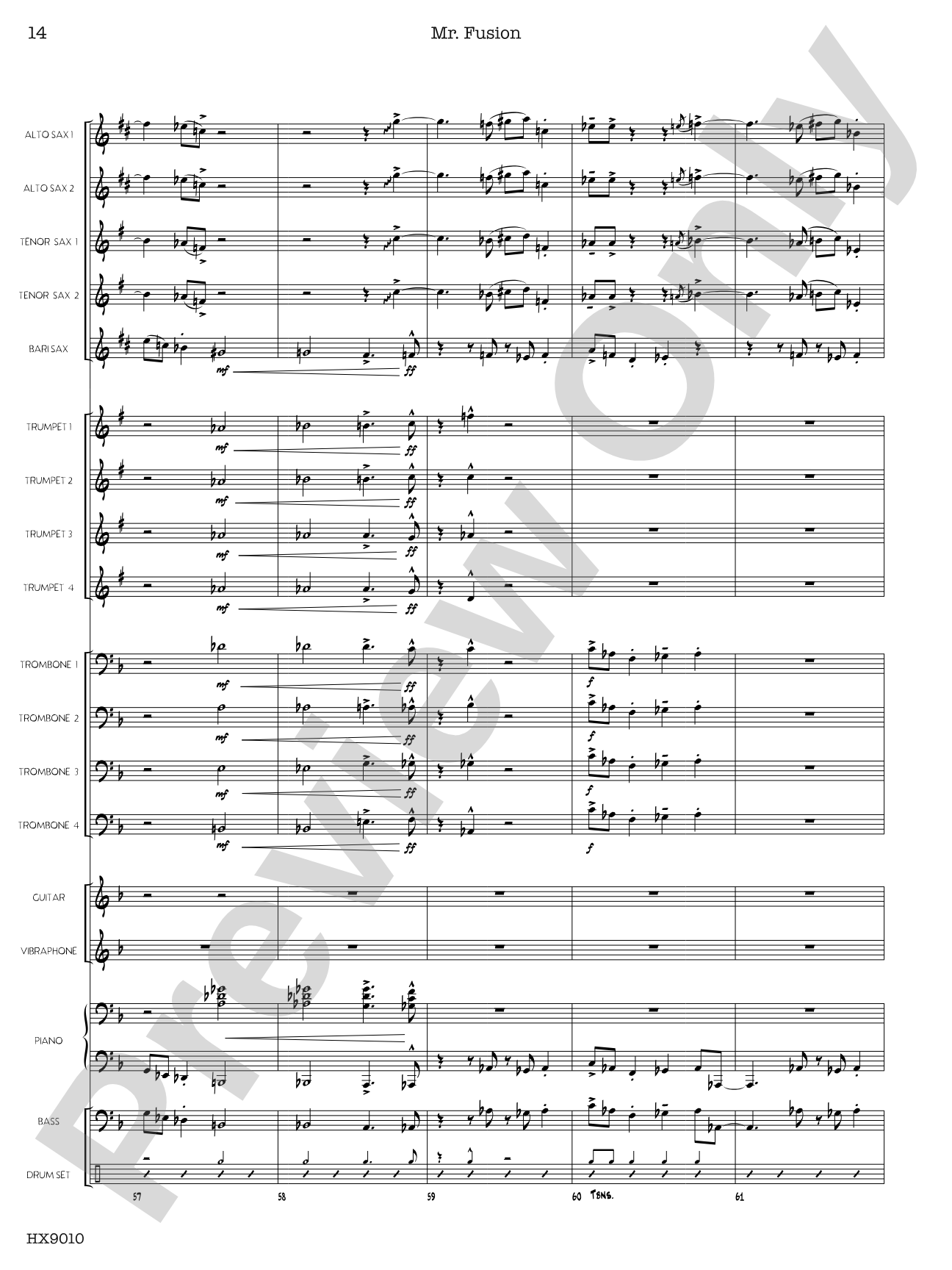 Mr. Fusion: Jazz Ensemble Conductor Score & Parts