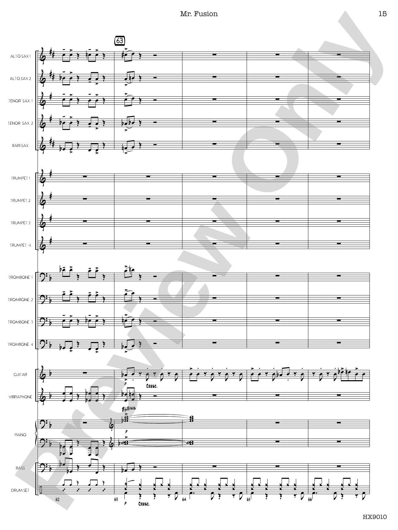 Mr. Fusion: Jazz Ensemble Conductor Score & Parts