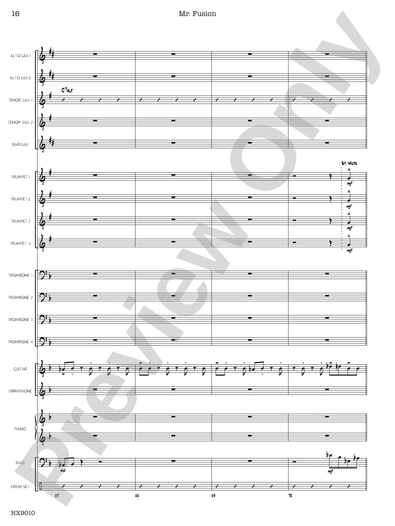 Mr. Fusion: Jazz Ensemble Conductor Score & Parts