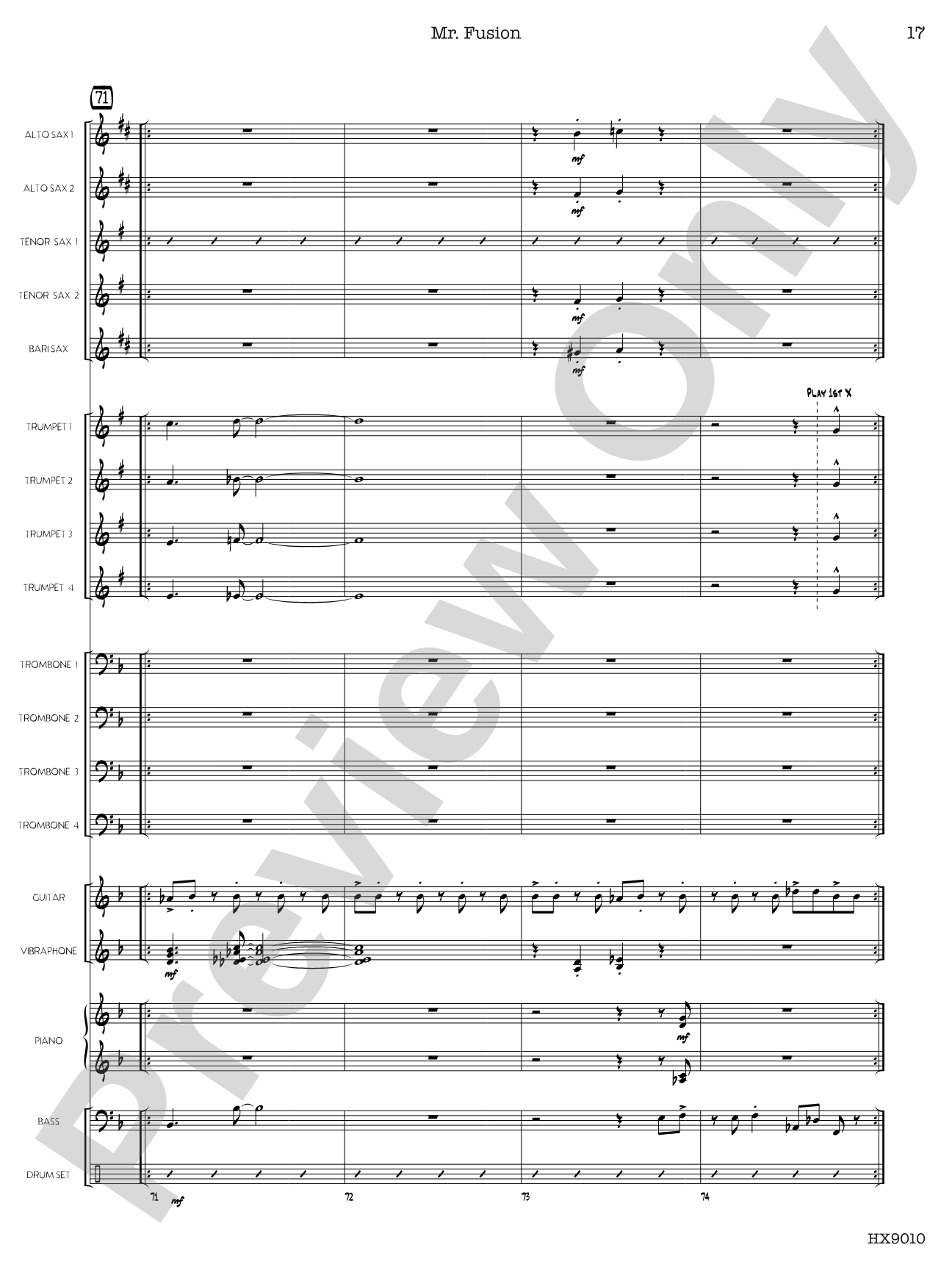 Mr. Fusion: Jazz Ensemble Conductor Score & Parts