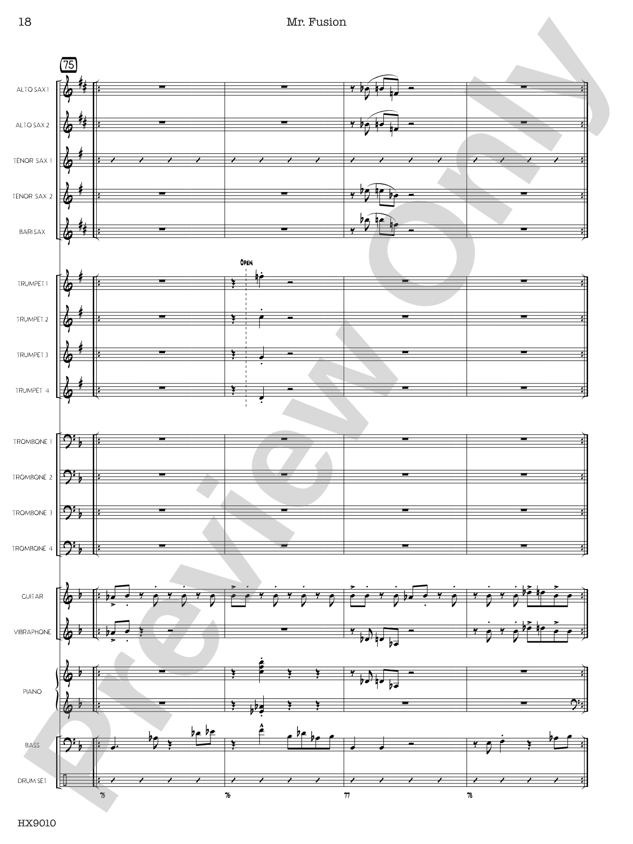Mr. Fusion: Jazz Ensemble Conductor Score & Parts