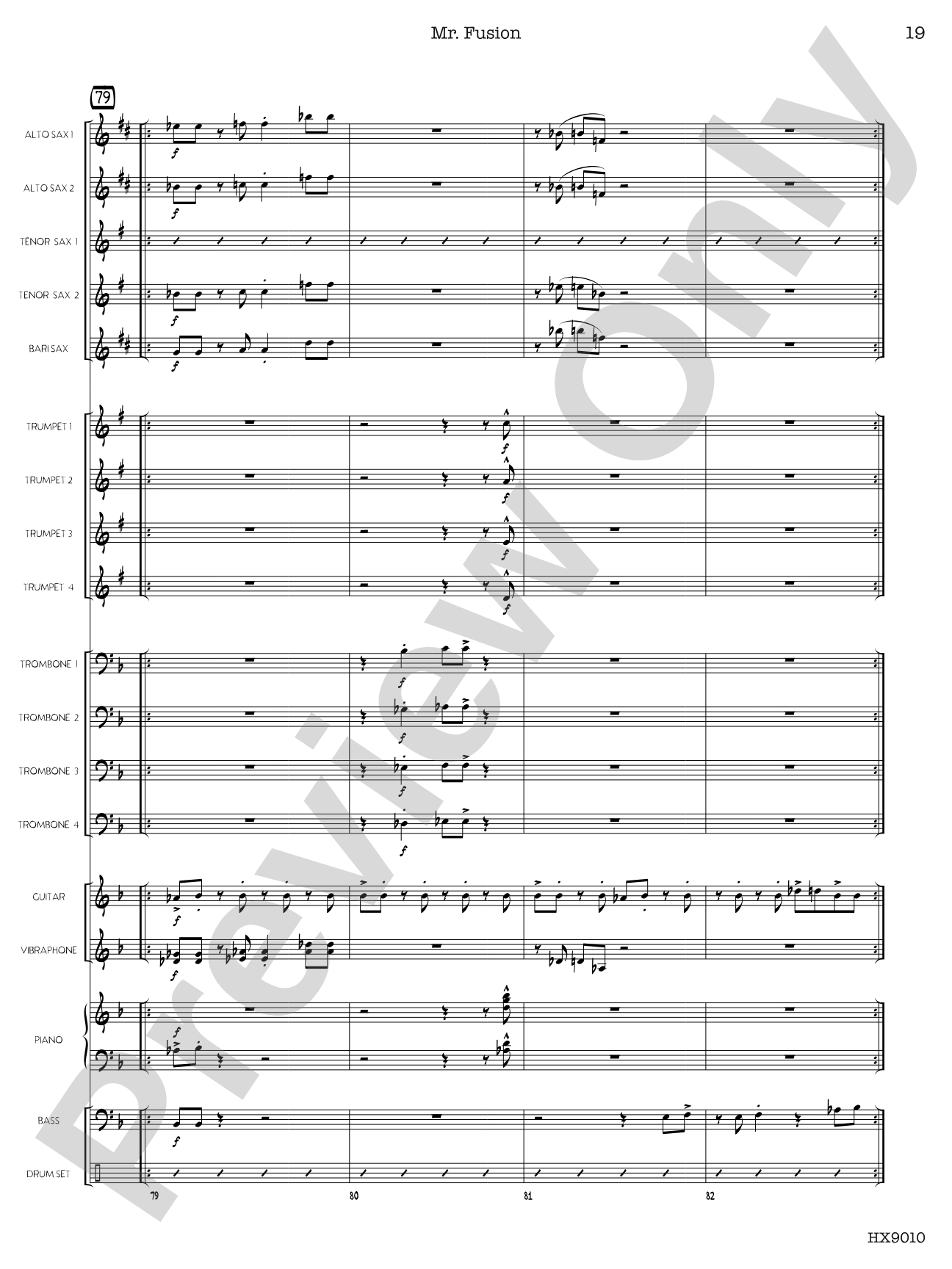 Mr. Fusion: Jazz Ensemble Conductor Score & Parts