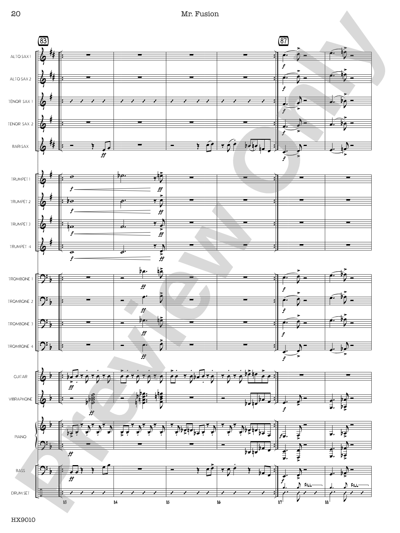 Mr. Fusion: Jazz Ensemble Conductor Score & Parts