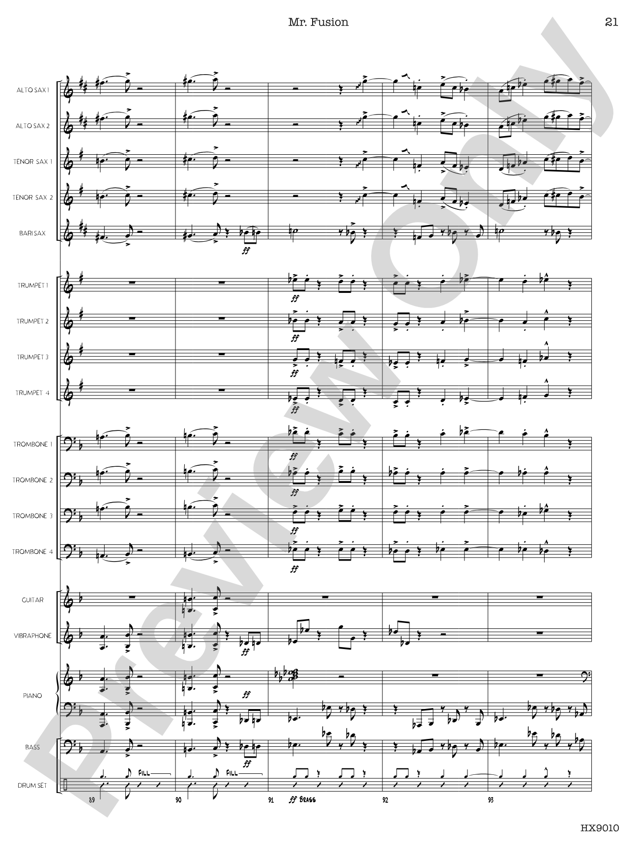Mr. Fusion: Jazz Ensemble Conductor Score & Parts
