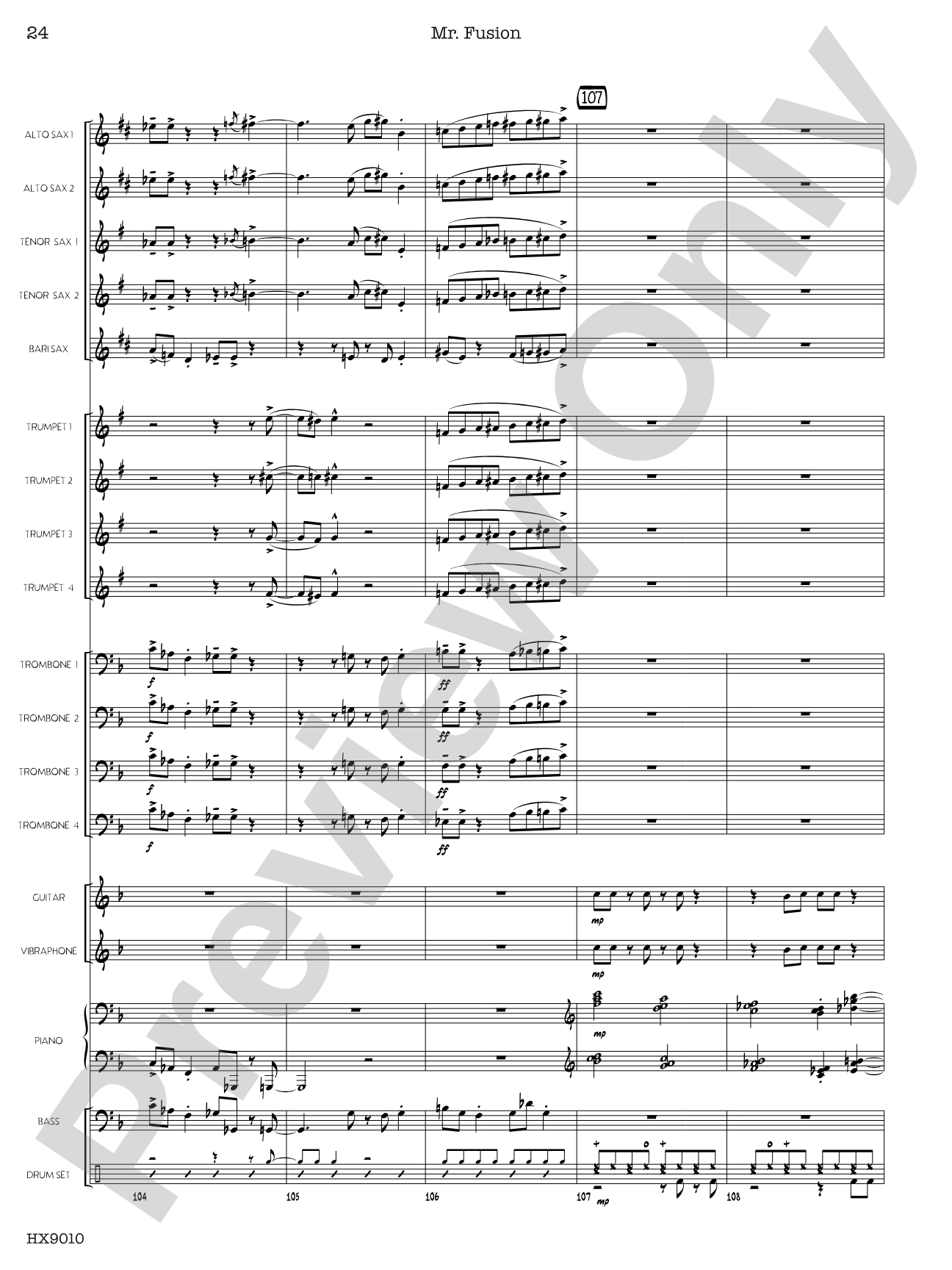 Mr. Fusion: Jazz Ensemble Conductor Score & Parts