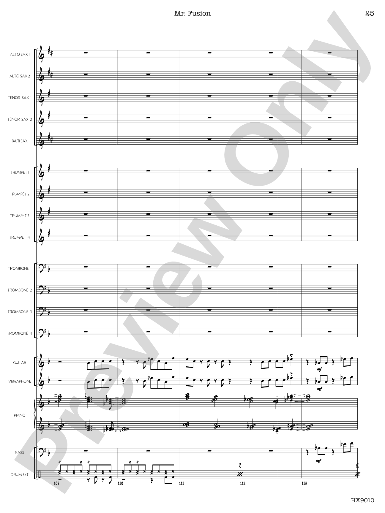 Mr. Fusion: Jazz Ensemble Conductor Score & Parts