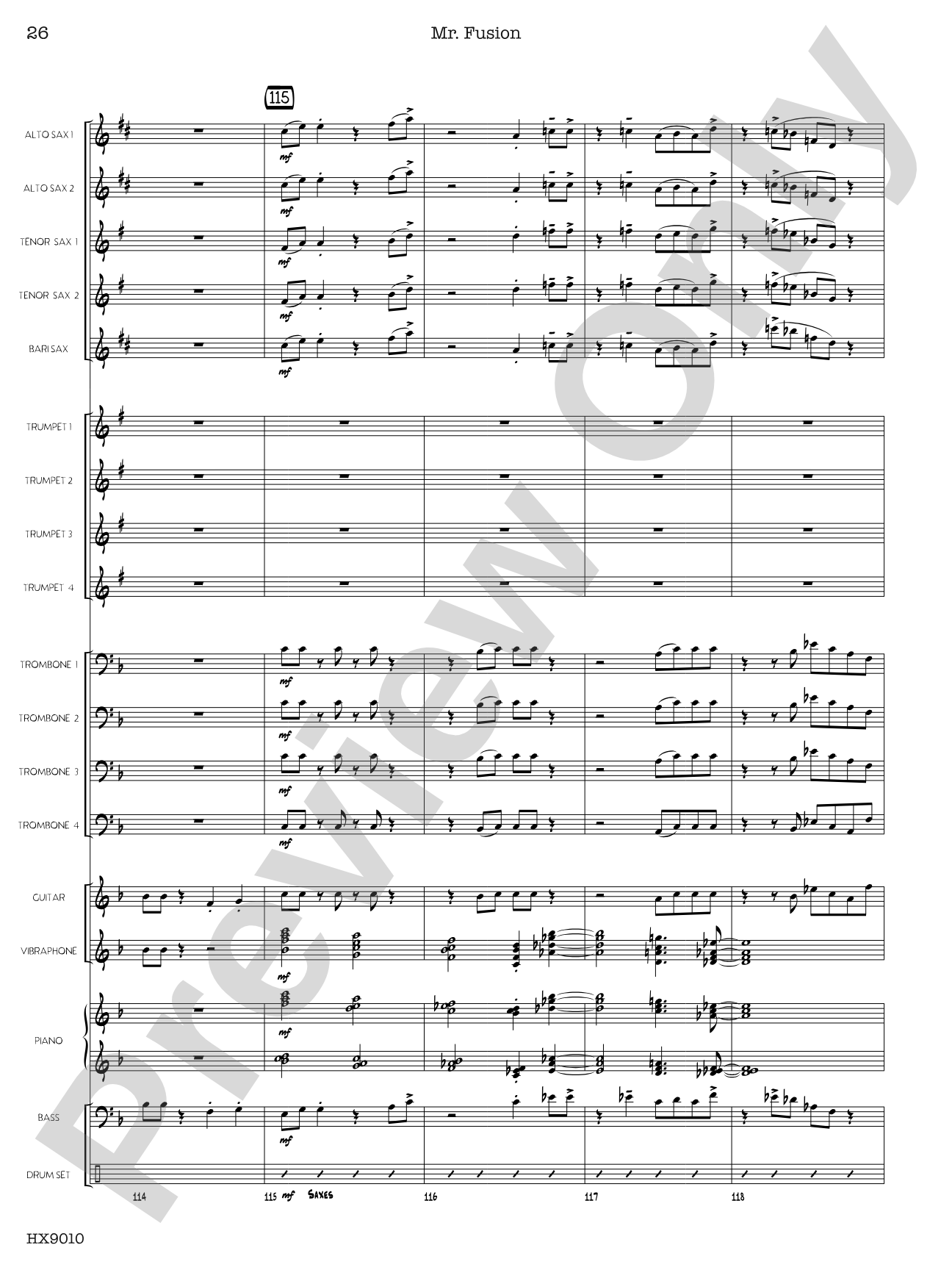 Mr. Fusion: Jazz Ensemble Conductor Score & Parts