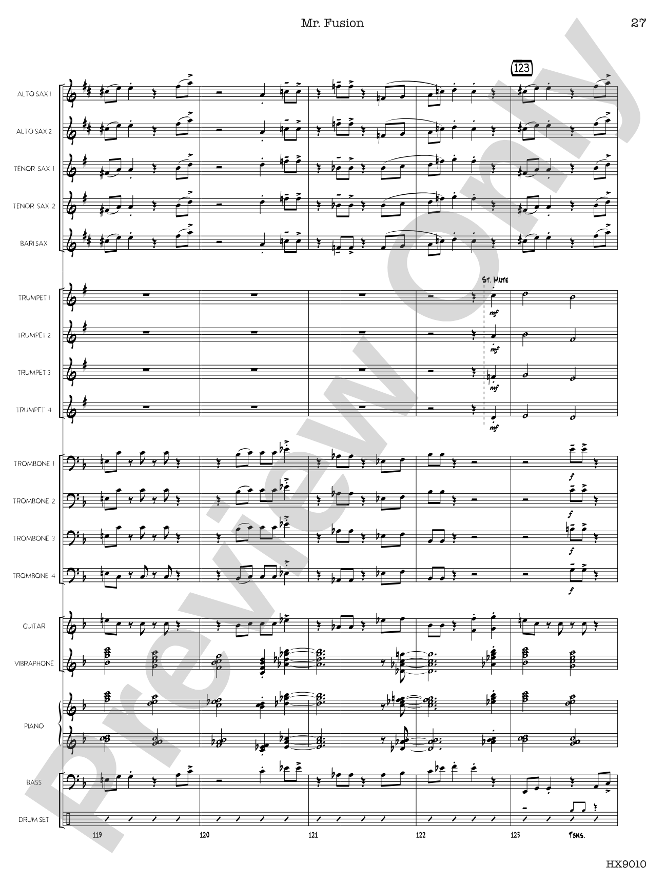 Mr. Fusion: Jazz Ensemble Conductor Score & Parts