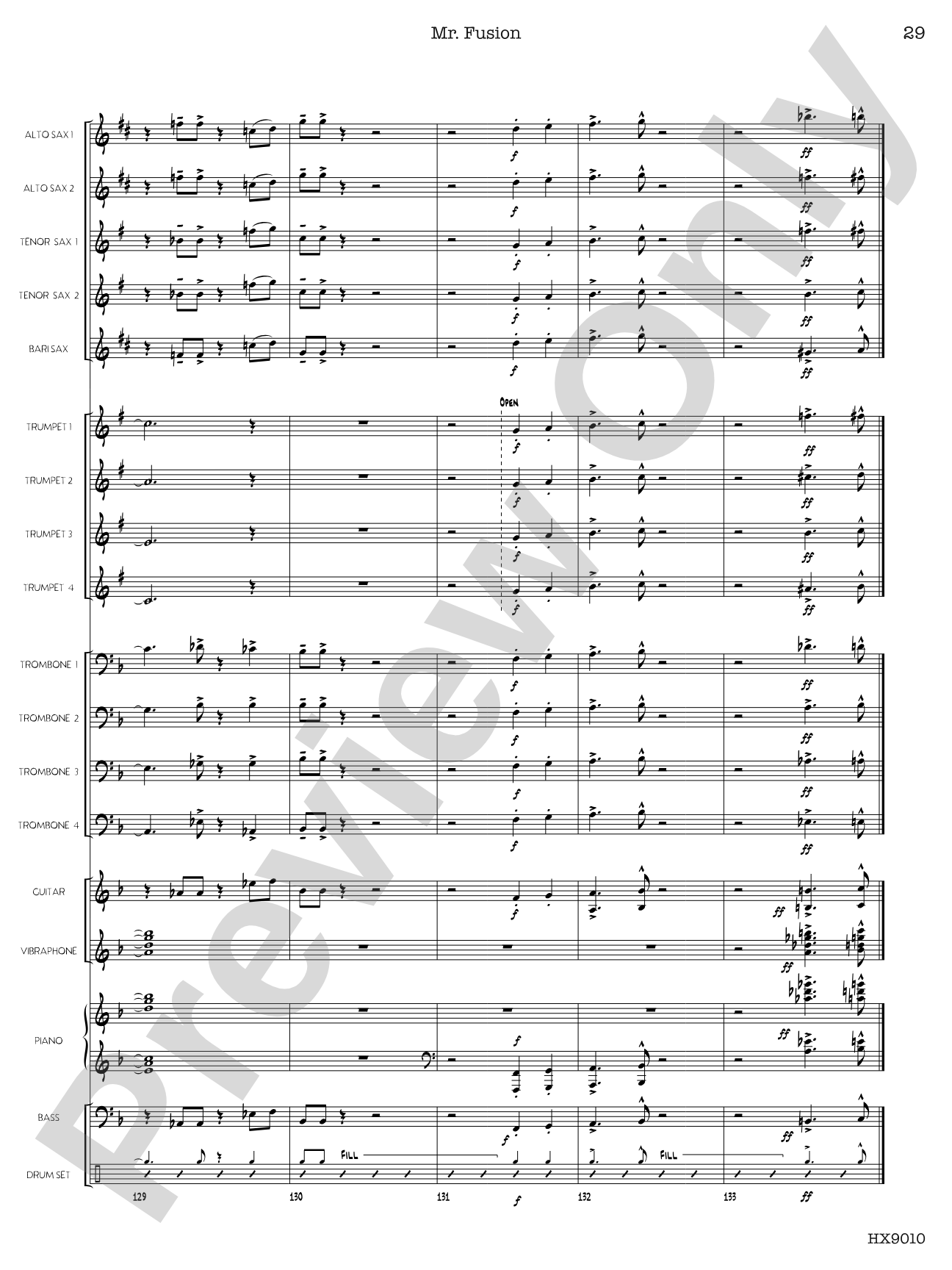 Mr. Fusion: Jazz Ensemble Conductor Score & Parts