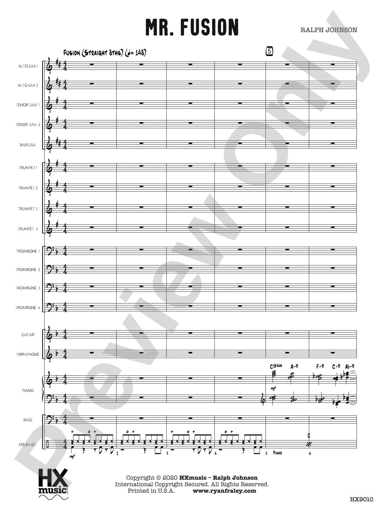 Mr. Fusion: Jazz Ensemble Conductor Score & Parts