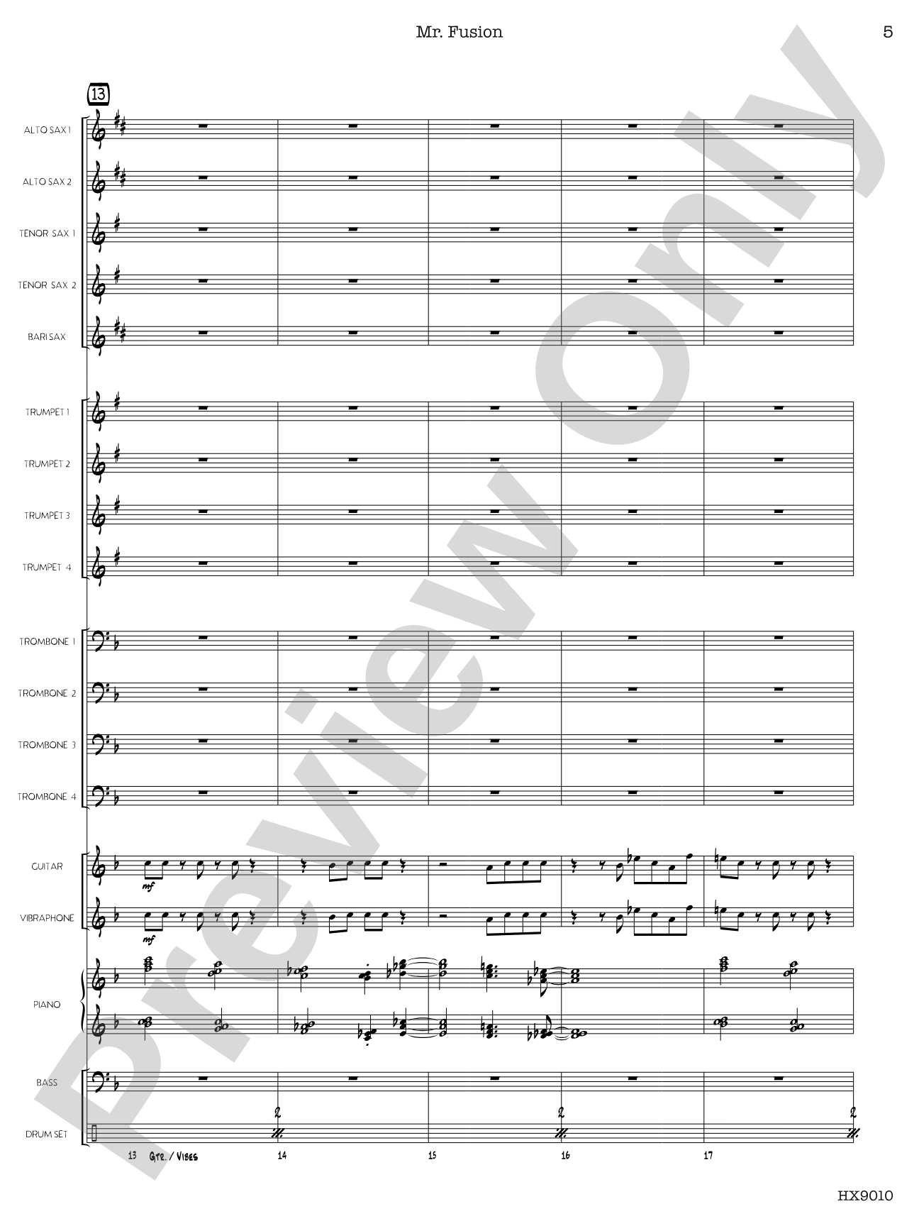 Mr. Fusion: Jazz Ensemble Conductor Score & Parts