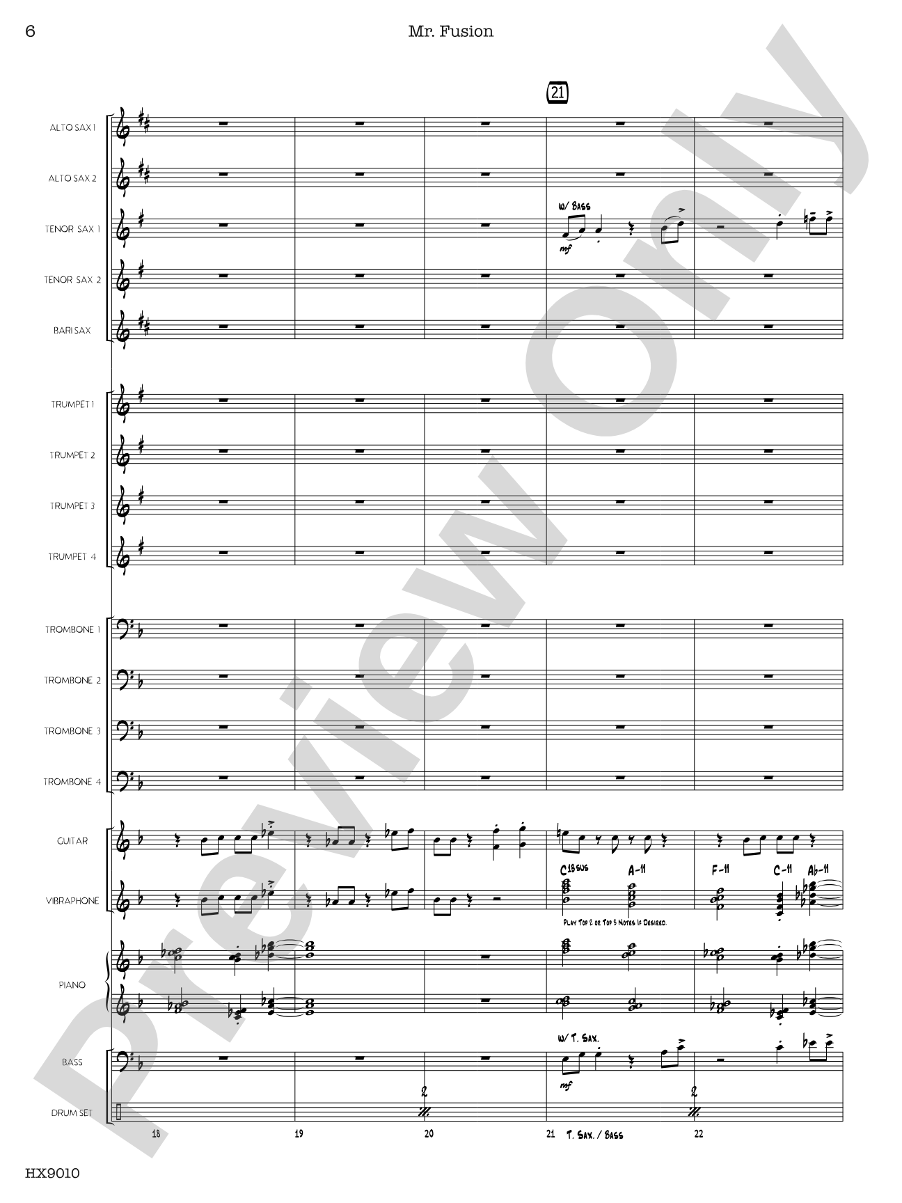 Mr. Fusion: Jazz Ensemble Conductor Score & Parts
