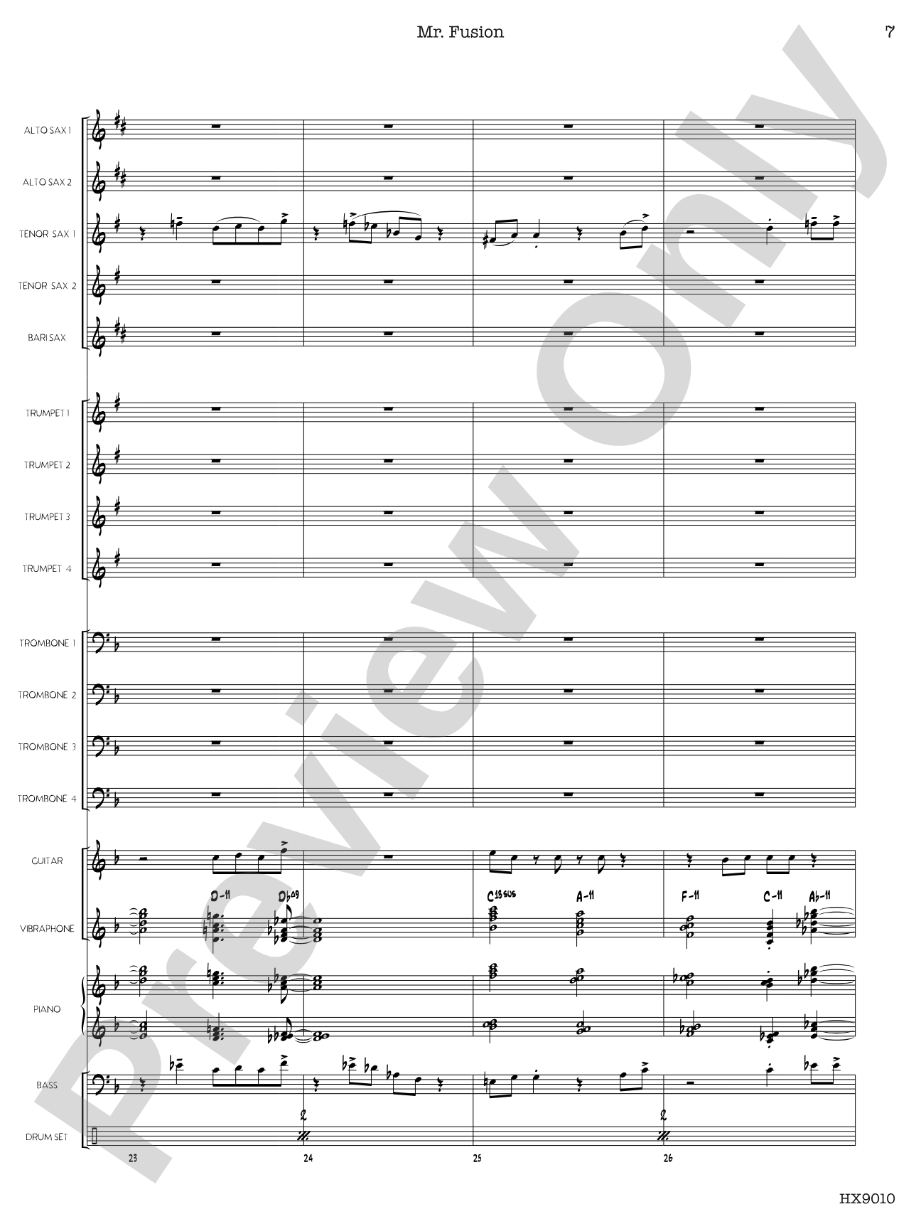 Mr. Fusion: Jazz Ensemble Conductor Score & Parts