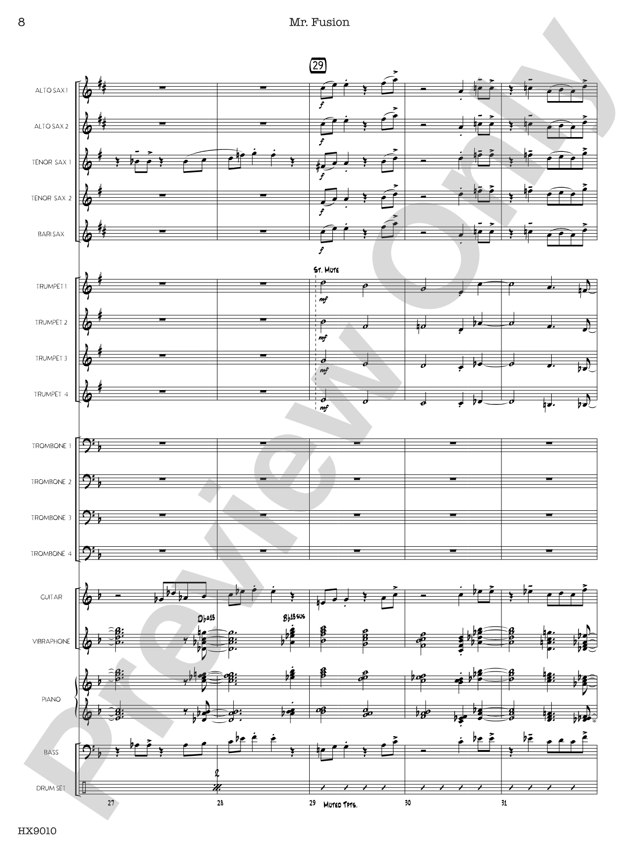 Mr. Fusion: Jazz Ensemble Conductor Score & Parts