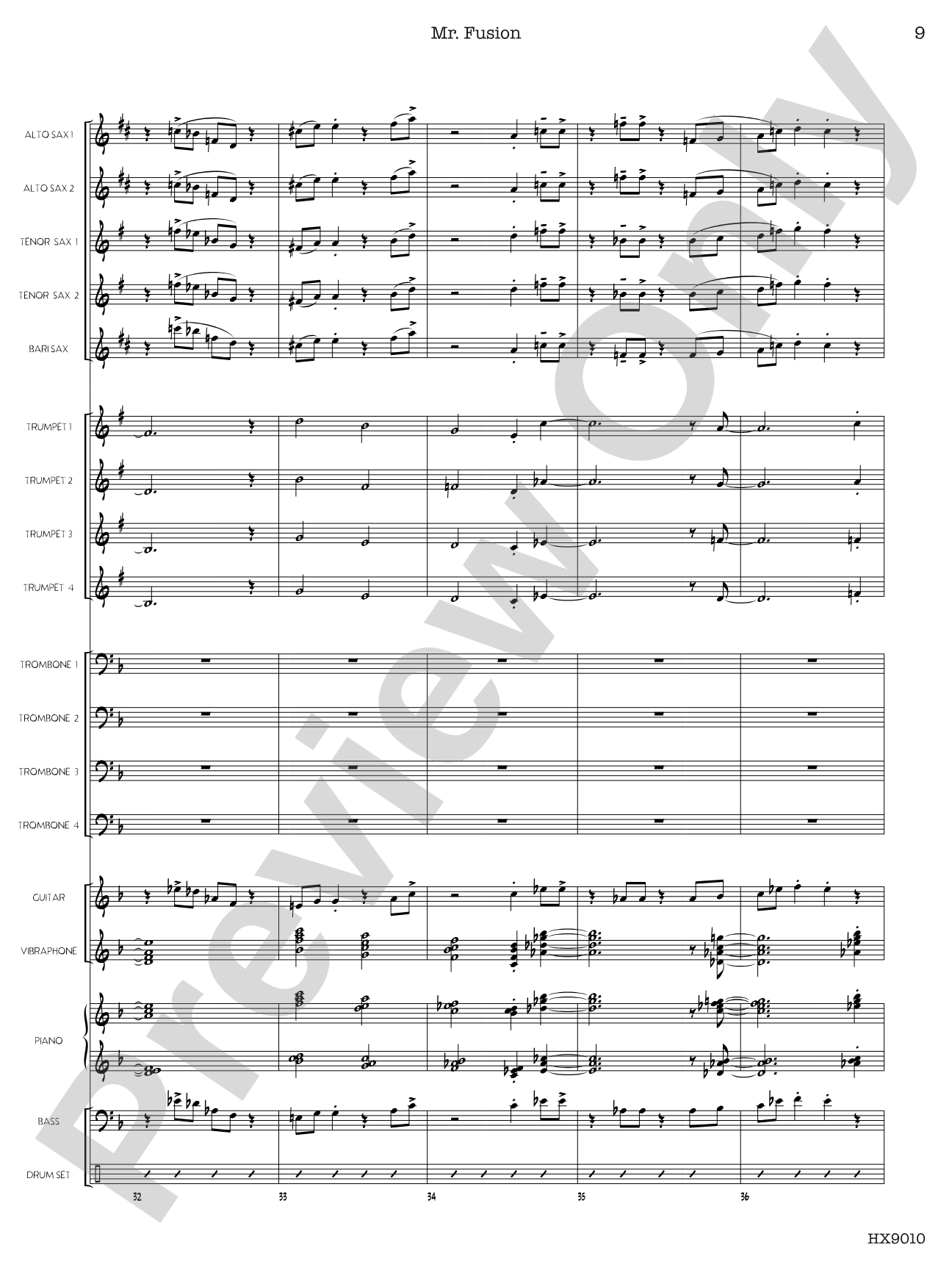 Mr. Fusion: Jazz Ensemble Conductor Score & Parts