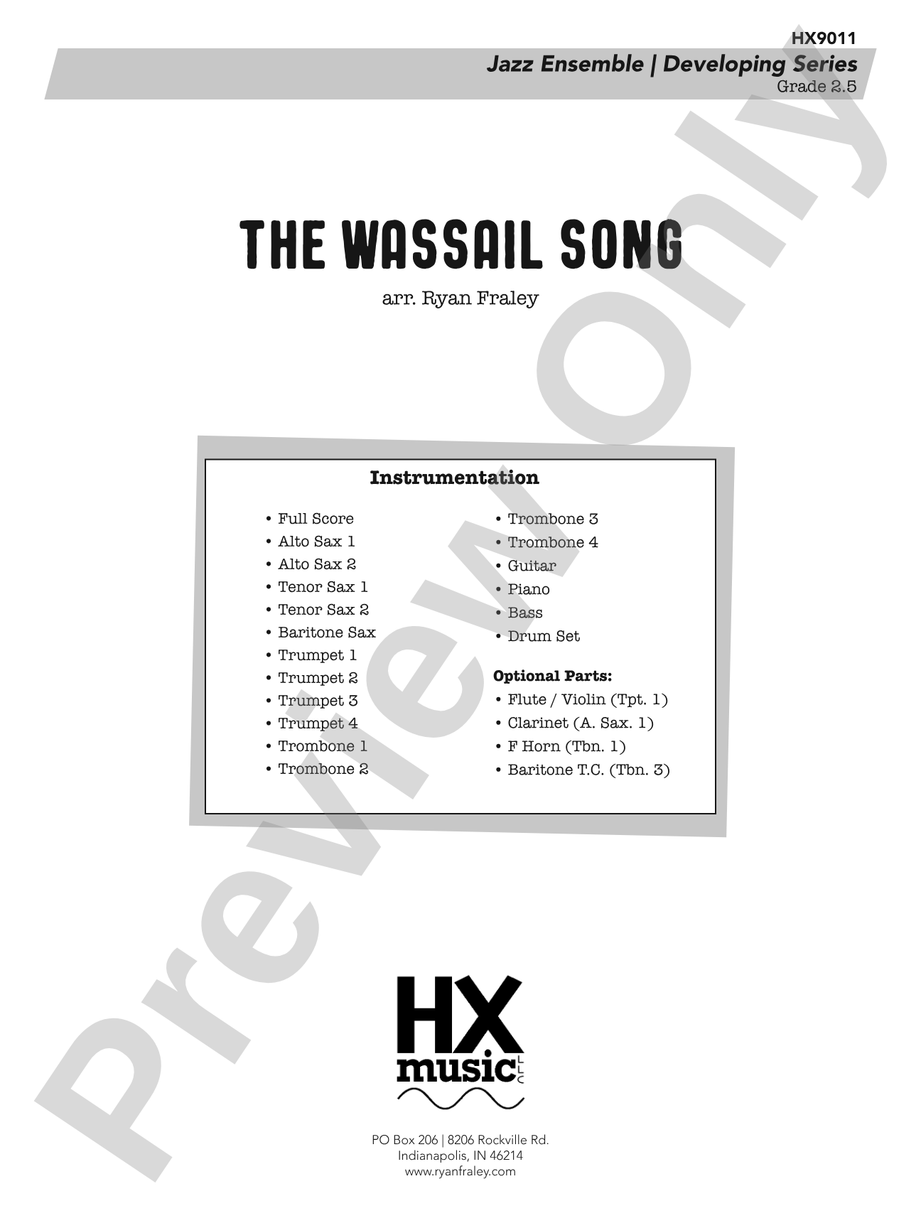 The Wassail Song: Score